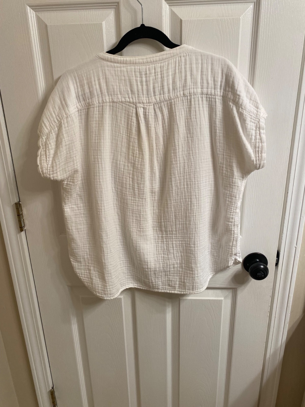 Faherty Womens Dream Organic Cotton Gauze Desmond Top White Size Large