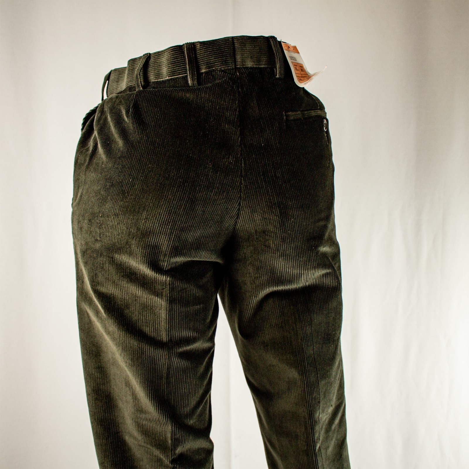 MARKS & SPENCER New Green Men Flat Corduroy Pants Size 30″W x 29″L