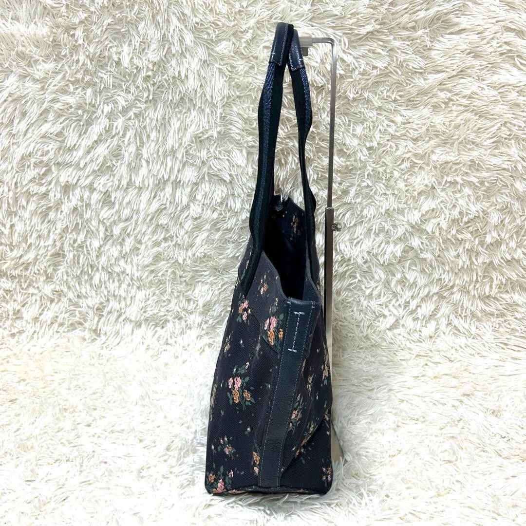 COACH Disney 91116 Tote Bag Navy Canvas with Multi Floral Print Large Capacity