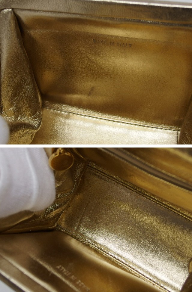 Chanel Matelassé Clasp Chain Shoulder Bag, Metallic Gold　1CH01519