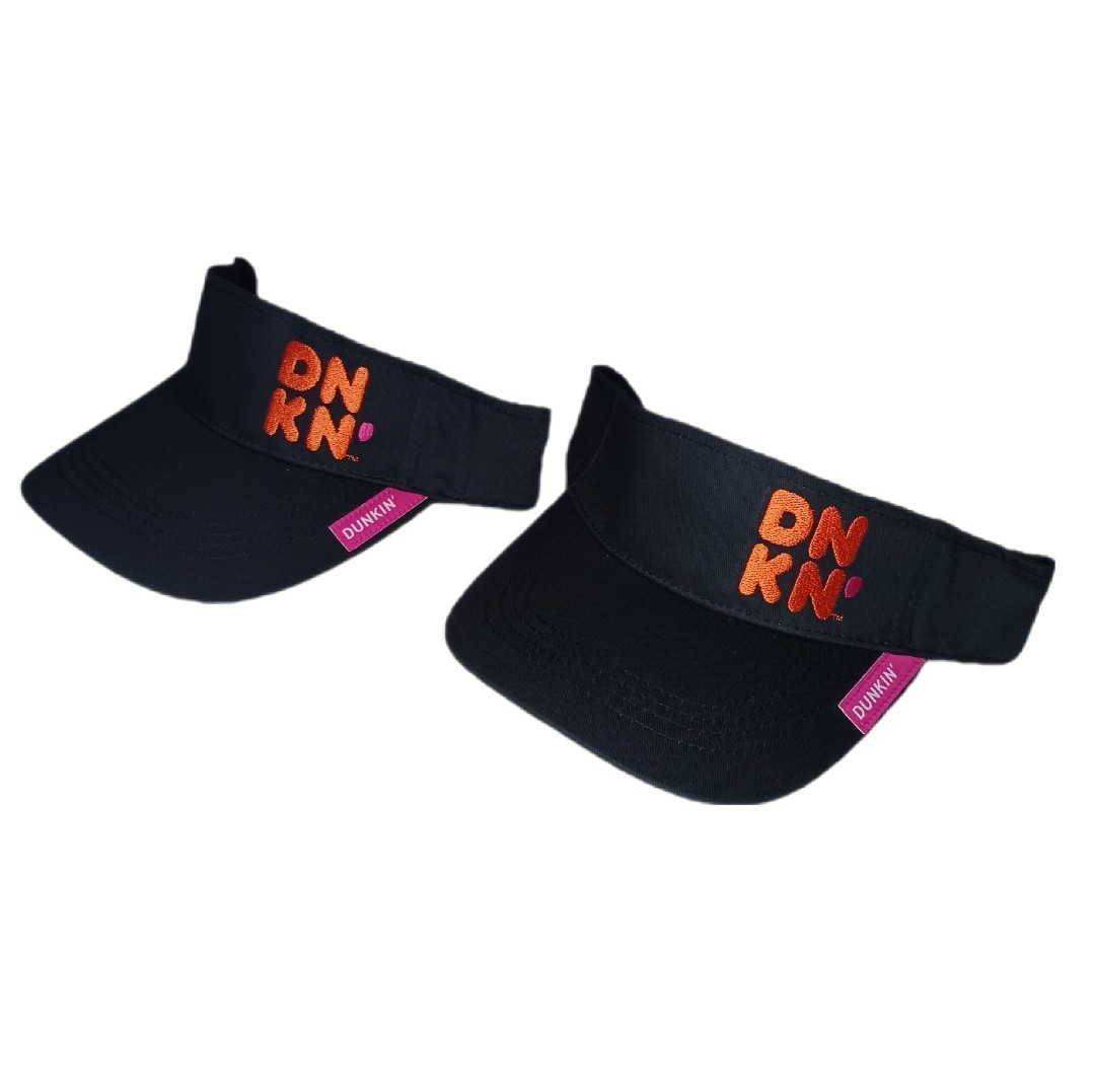 Dunkin’ Donuts Black Work Visor Hook And Loop Adjustable DNKN’ Logo Lot Of 2