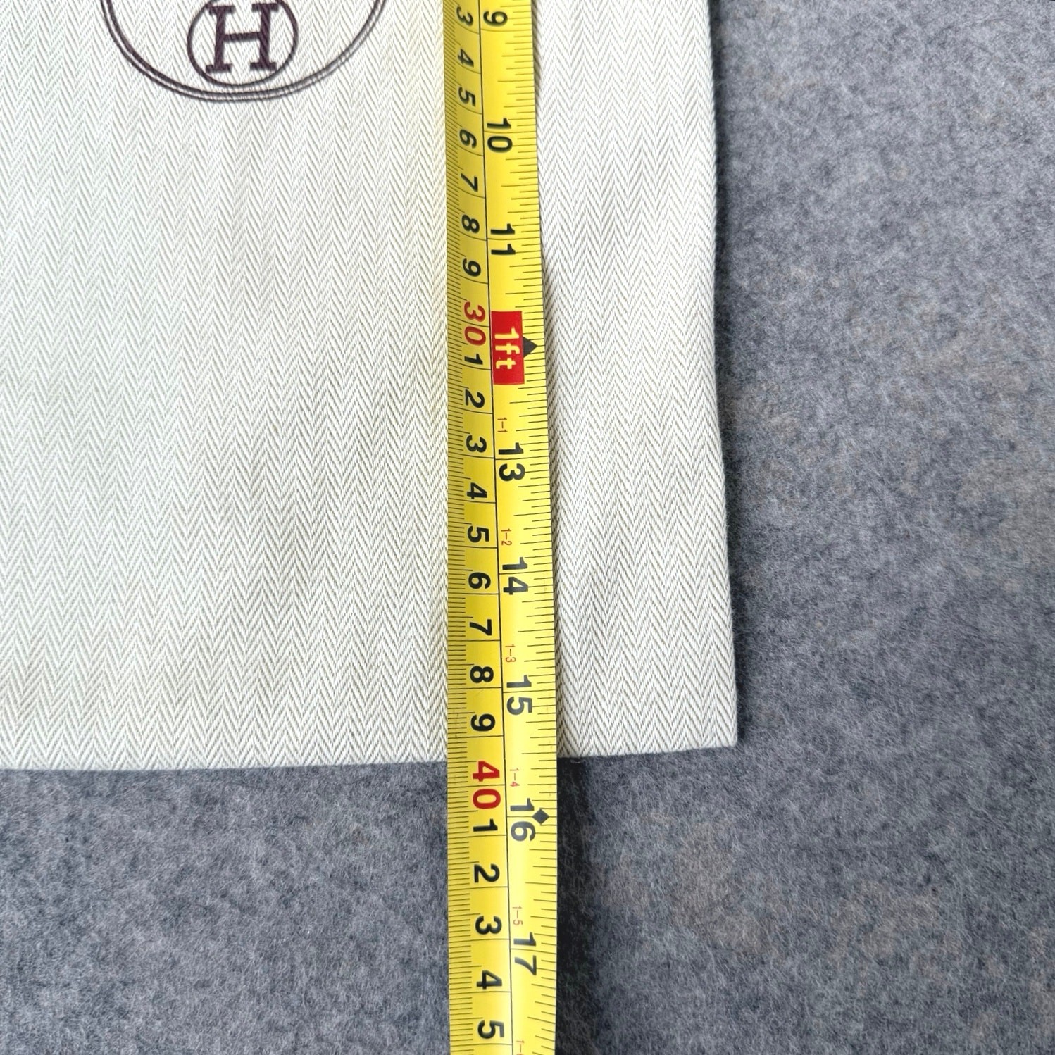 Authentic Hermes France Dust Bag Storage Gift Cream/Brown- 8.75″x15″