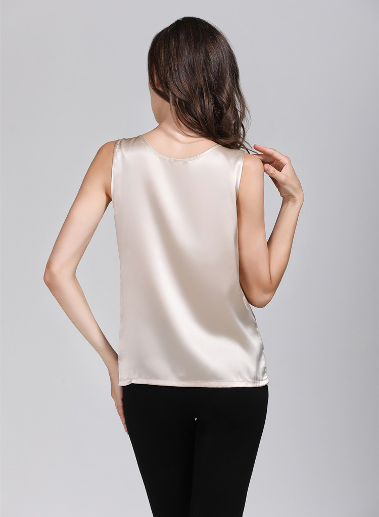 Women’s 100% Pure Silk Classical Tank Top Camisole Sleeveless Vest Shirt Colors