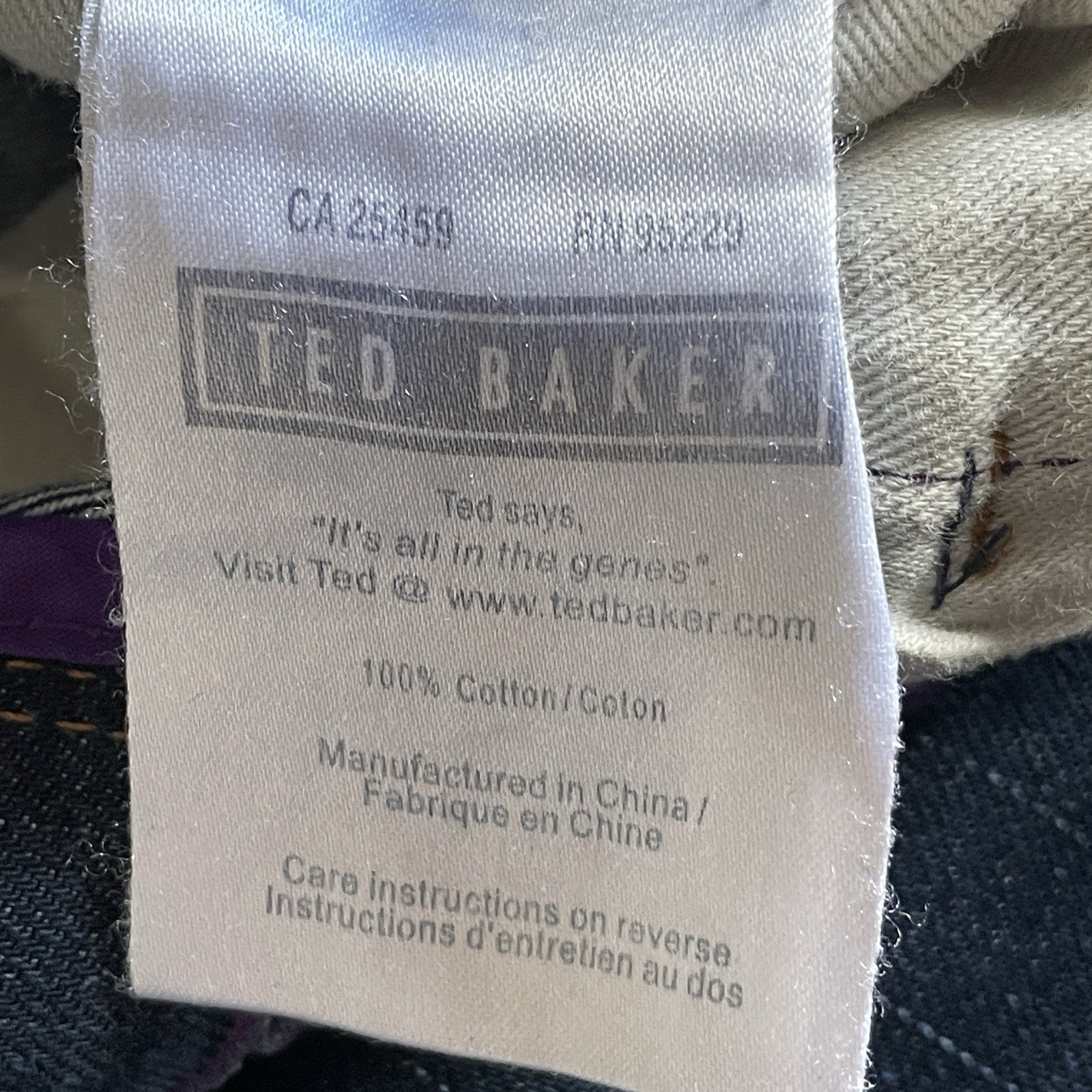 Ted Baker Tinned Sardines Denim Shorts Mens Waist 30 Blue Rolled Hem Preloved