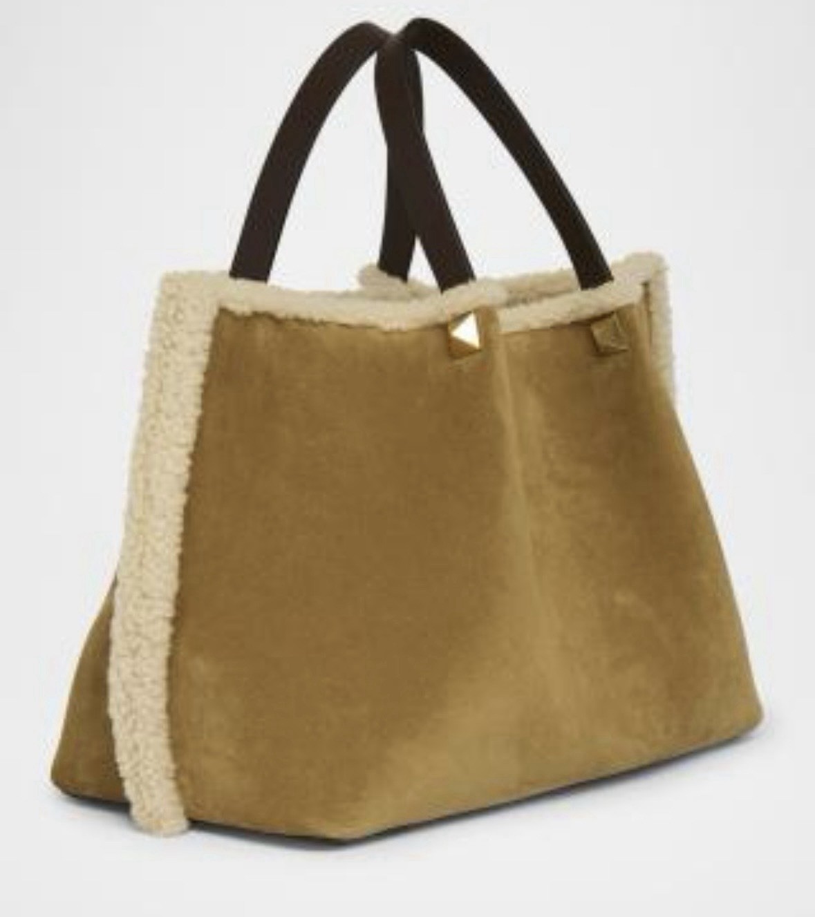 Valentino Garavani Medium Suede Shopping with Shearling Lining. Original $3,700