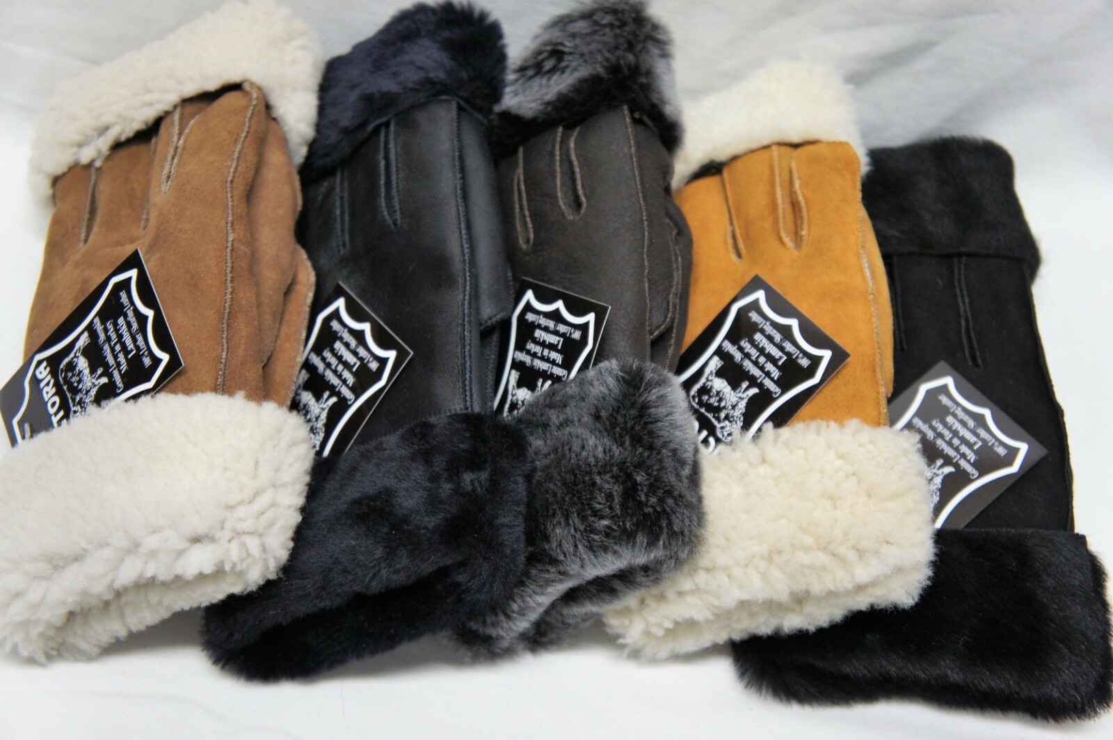 5 COLORS 100% REAL SHEEPSKIN SHEARLING LEATHER GLOVES UNISEX Fur Winter S-2XL