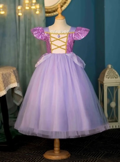NEW Princess Rapunzel Tangled Dress Girls Halloween Costume
