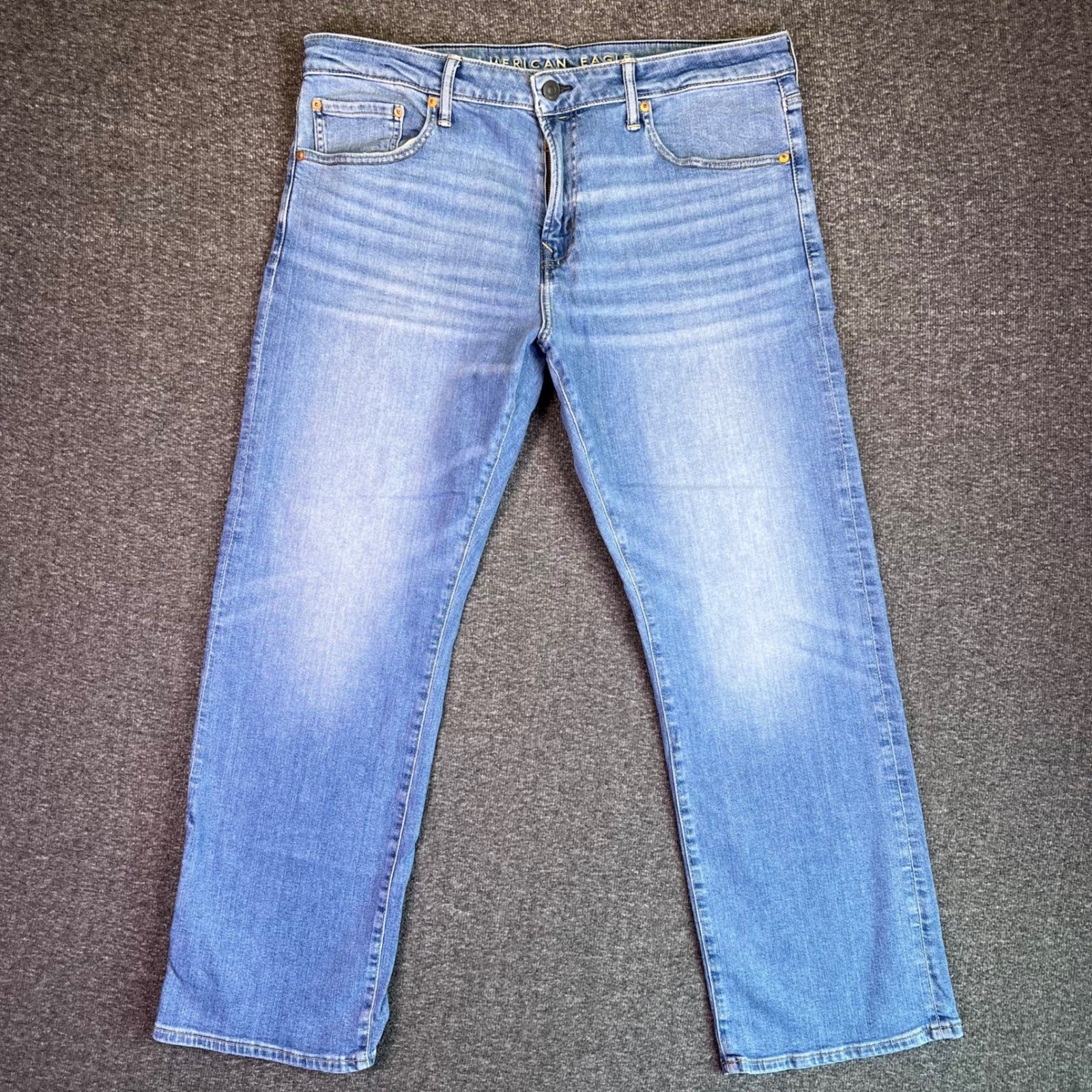 American Eagle Jeans Mens 36×32 Light Blue Western Bootcut Airflex+ Denim Y2K