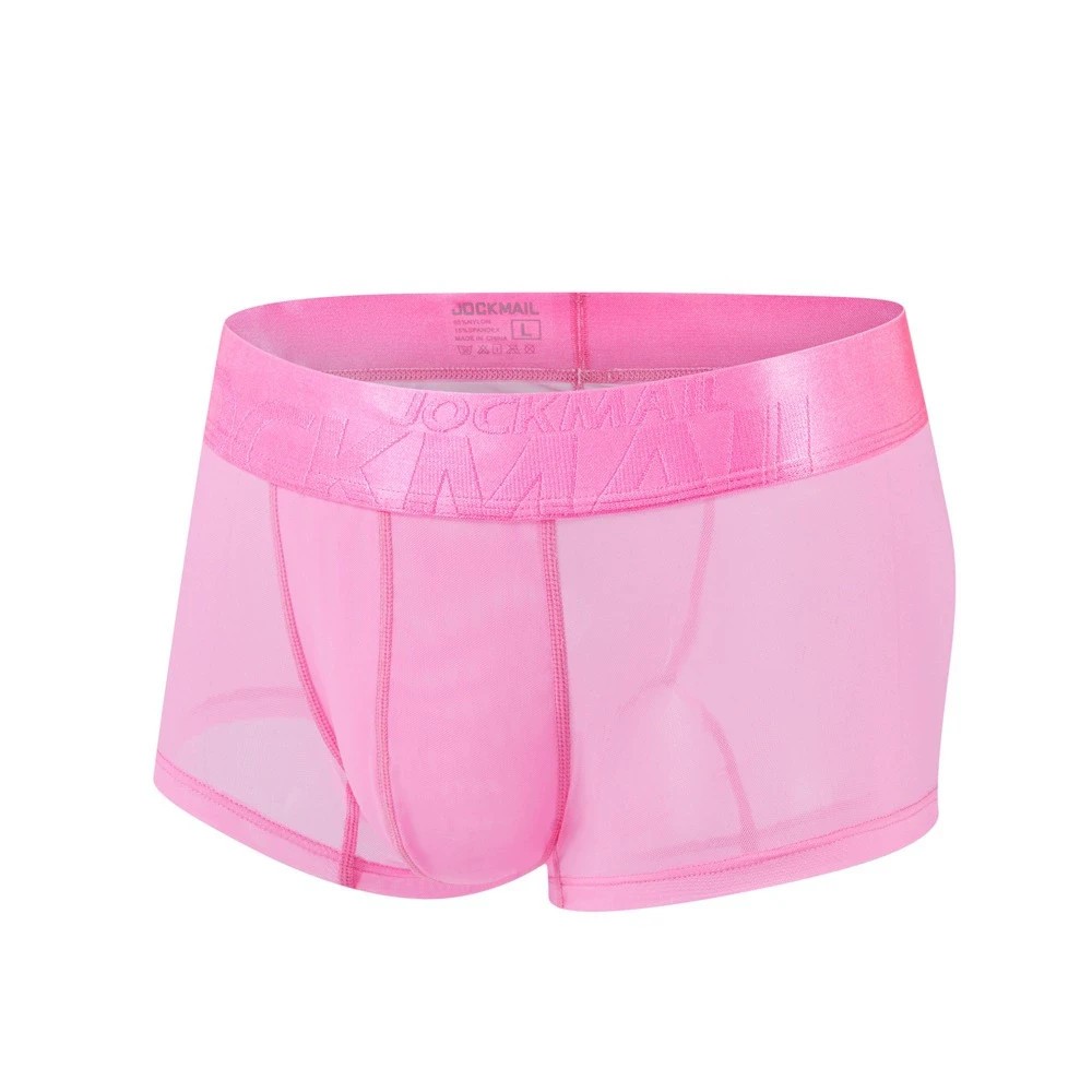 Jockmail Mens Semi Transparent Sexy Micro Mesh Boxer Briefs Underwear Shorts
