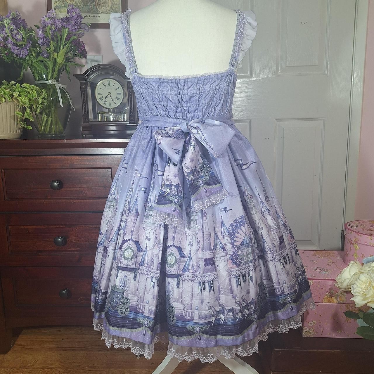 🎀 Angelic Pretty Fairytale Carriage Lilac JSK & Matching Tights Set 🏰 Sweet…