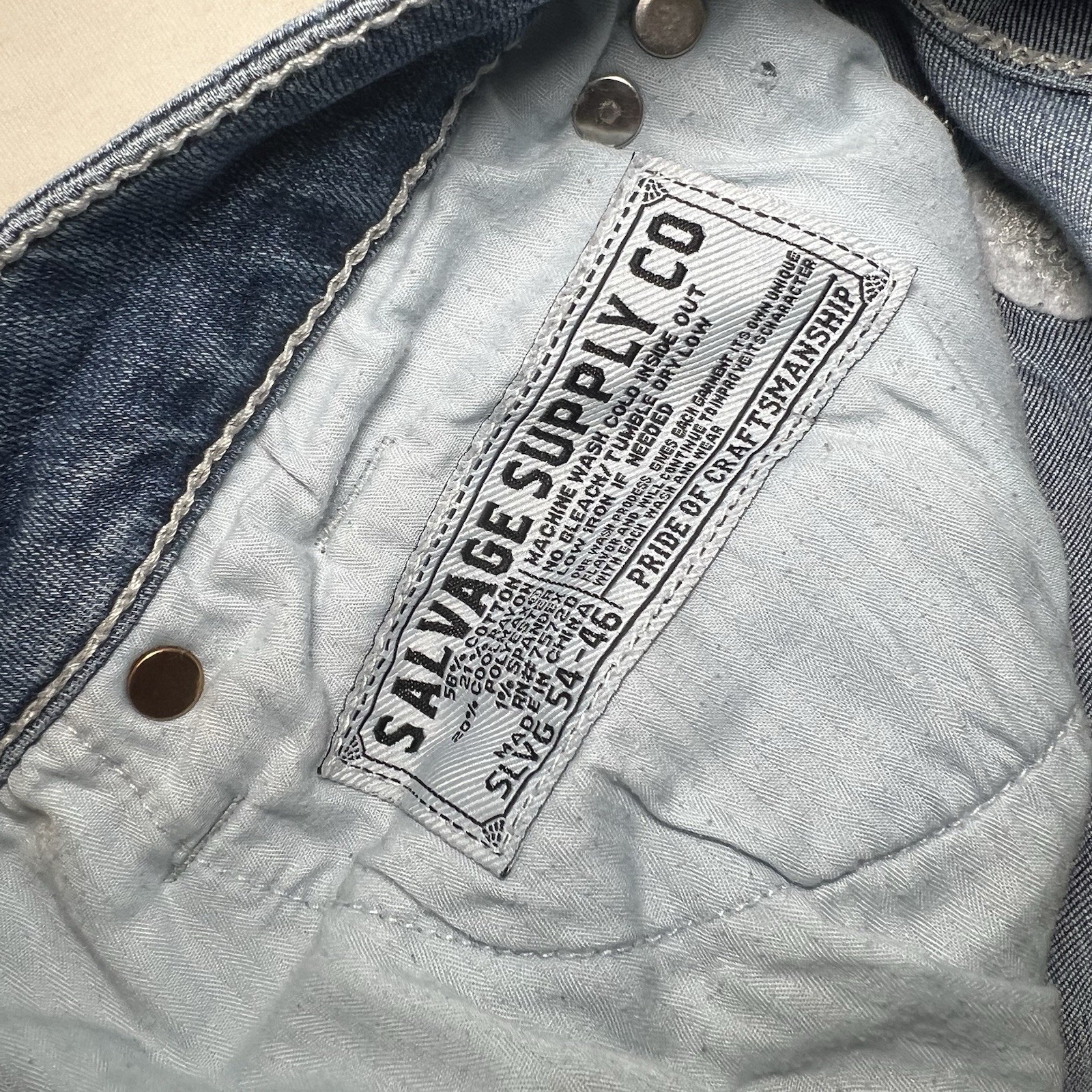 Salvage Supply Co Buckle Mayhem Straight Fit 33R Jeans Men’s Whiskered