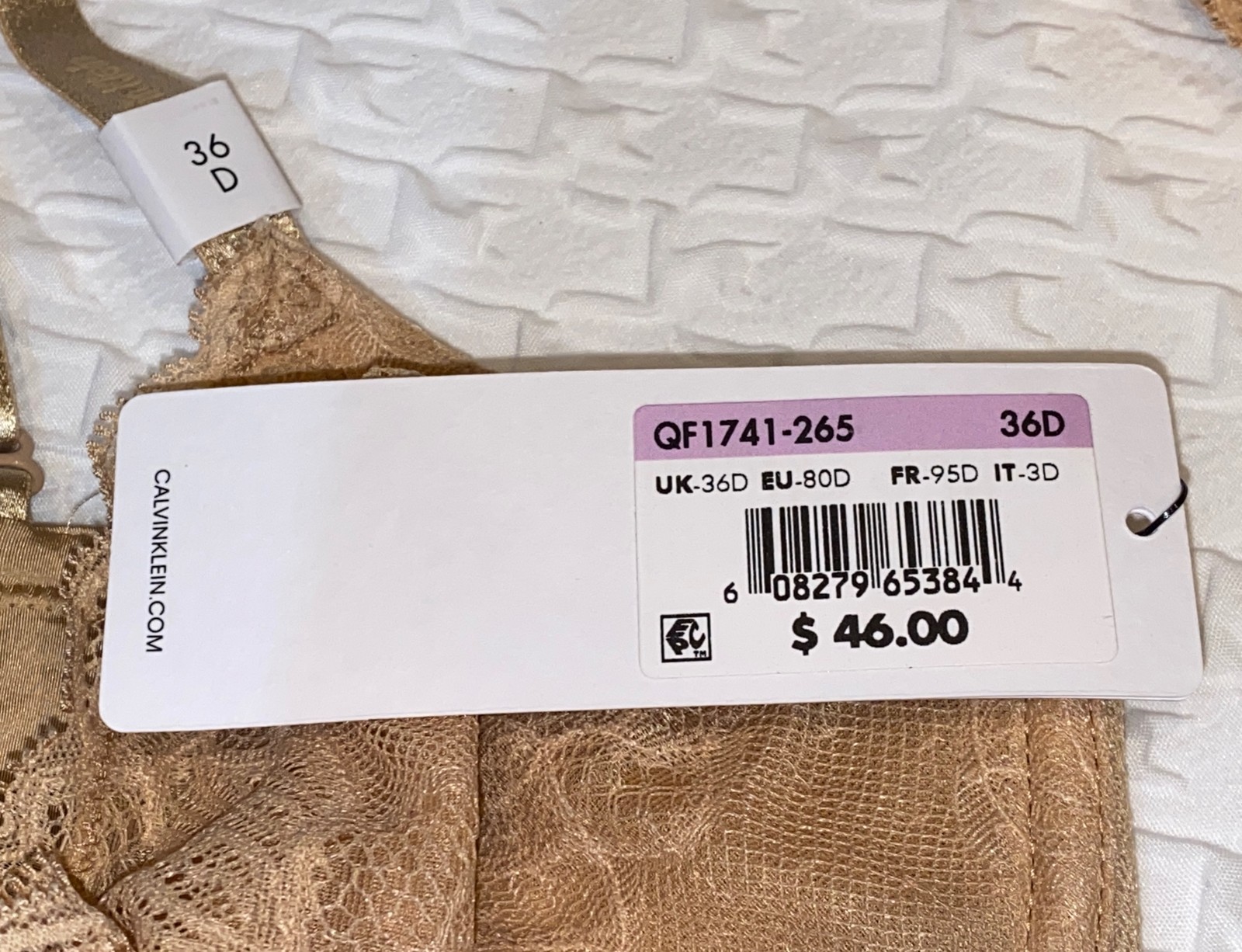 CALVIN KLEIN Seductive Comfort Lace Bare Nude Unlined Bra Womens 36 38 40 42 44