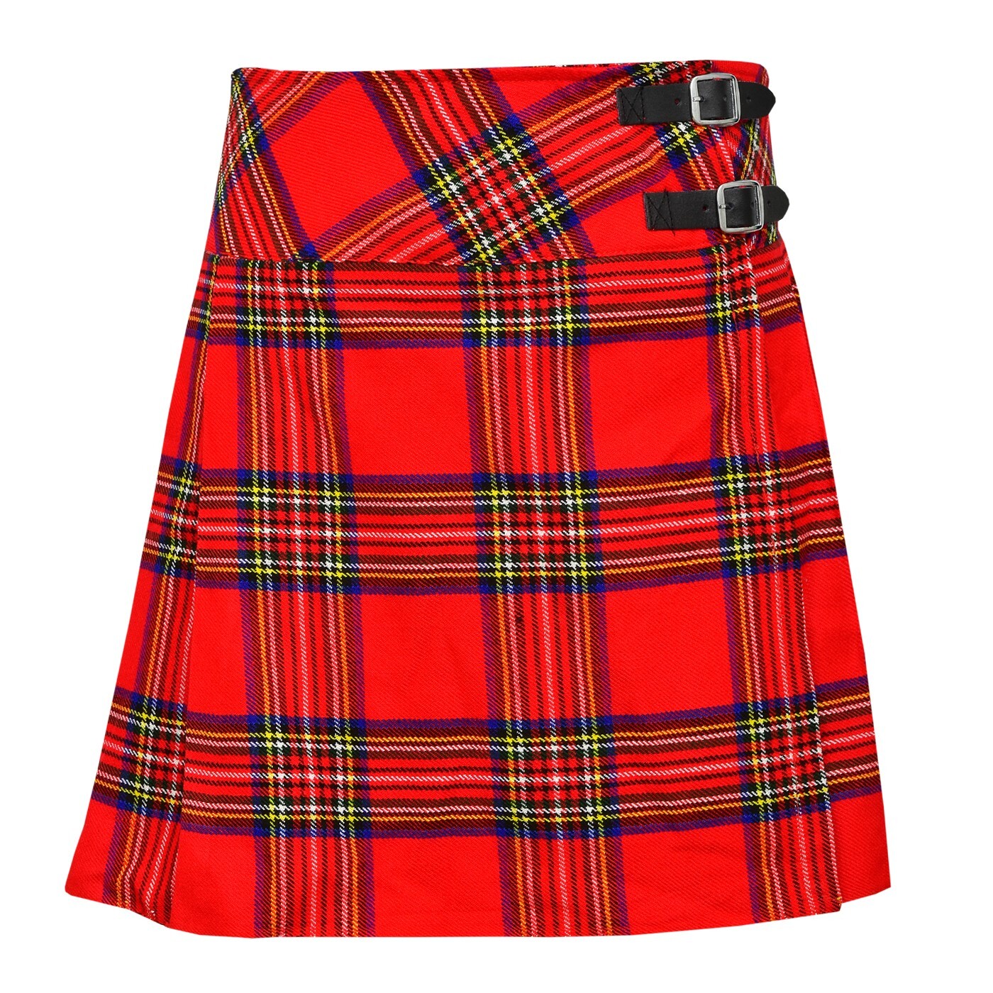 Ladies Knee Length Kilt Skirt 20″ Length Tartan Pleated Kilts Buckled Straps