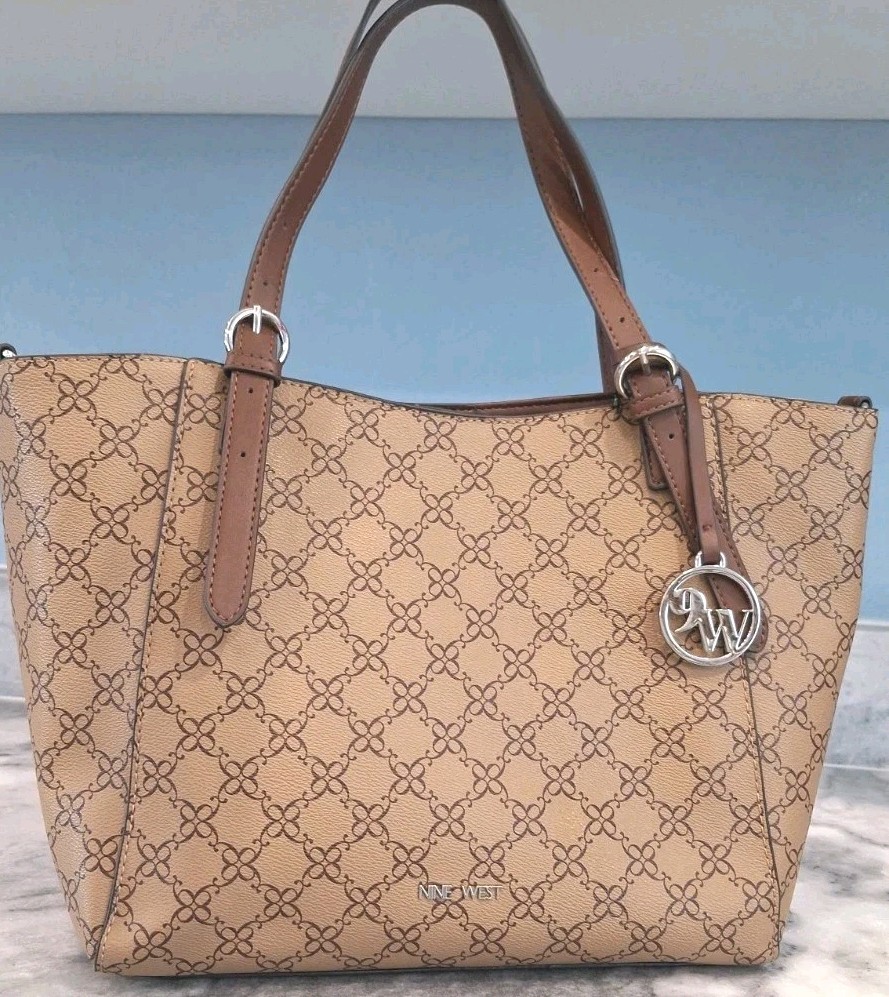 Nine West Tote Dbl Handled Adjustable Shoulder Handbag Multi Pockets