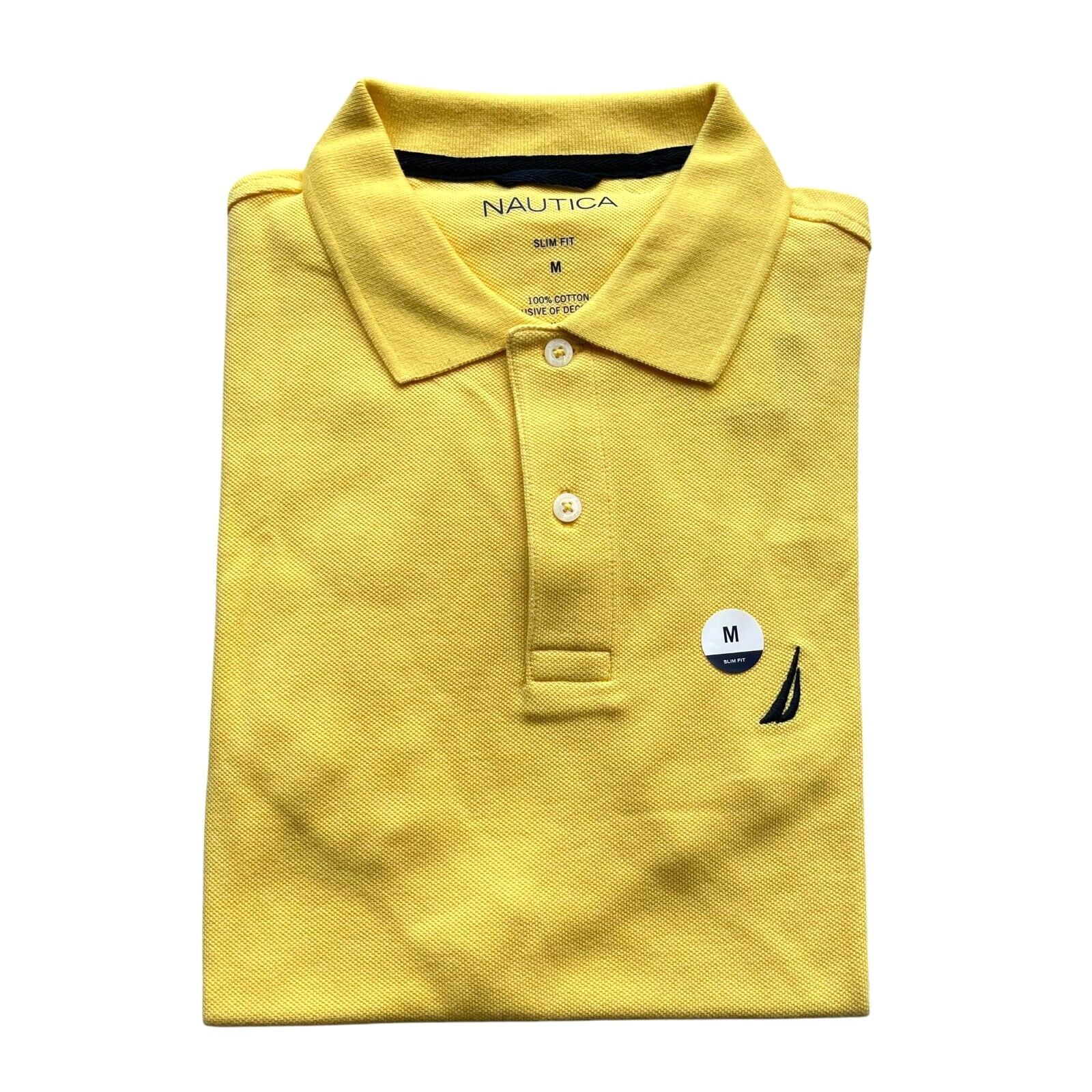 Nautica Men’s Slim Fit Solid Cotton Mesh Deck Short Sleeve Polo Shirt Clearance