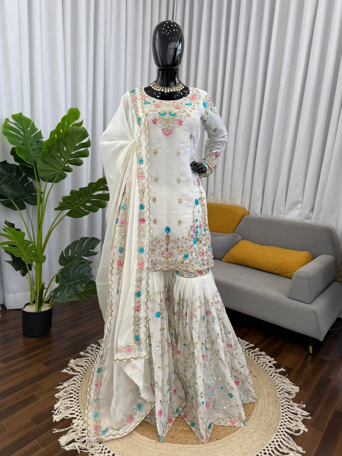 SALWAR KAMEEZ PAKISTANI INDIAN WEDDING PARTY WEAR DRESS BOLLYWOOD SUIT SHARARA