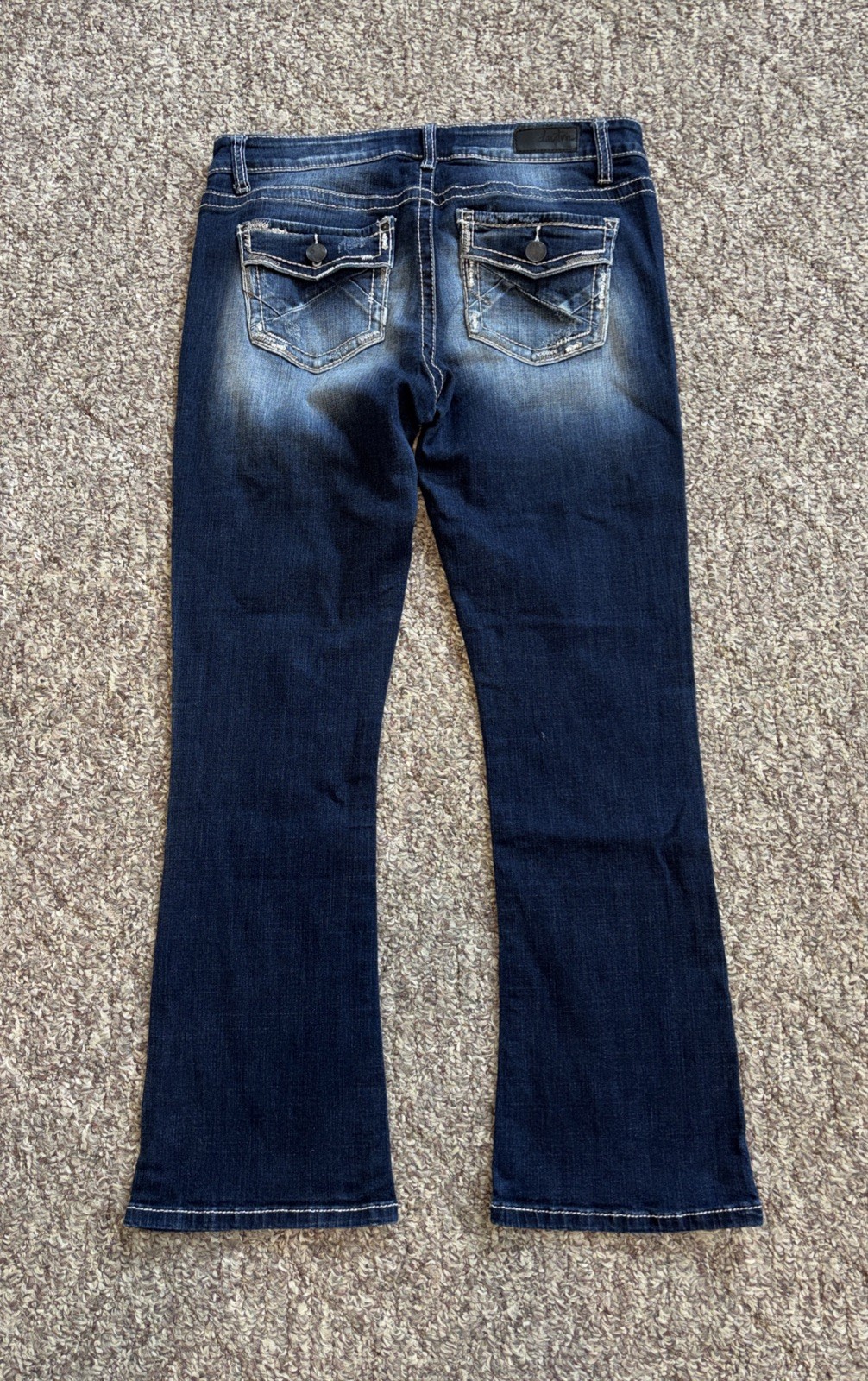 BUCKLE DAYTRIP VIRGO BOOTCUT Womens Size 31R Midrise Stretch Jeans 34×30.5 EUC