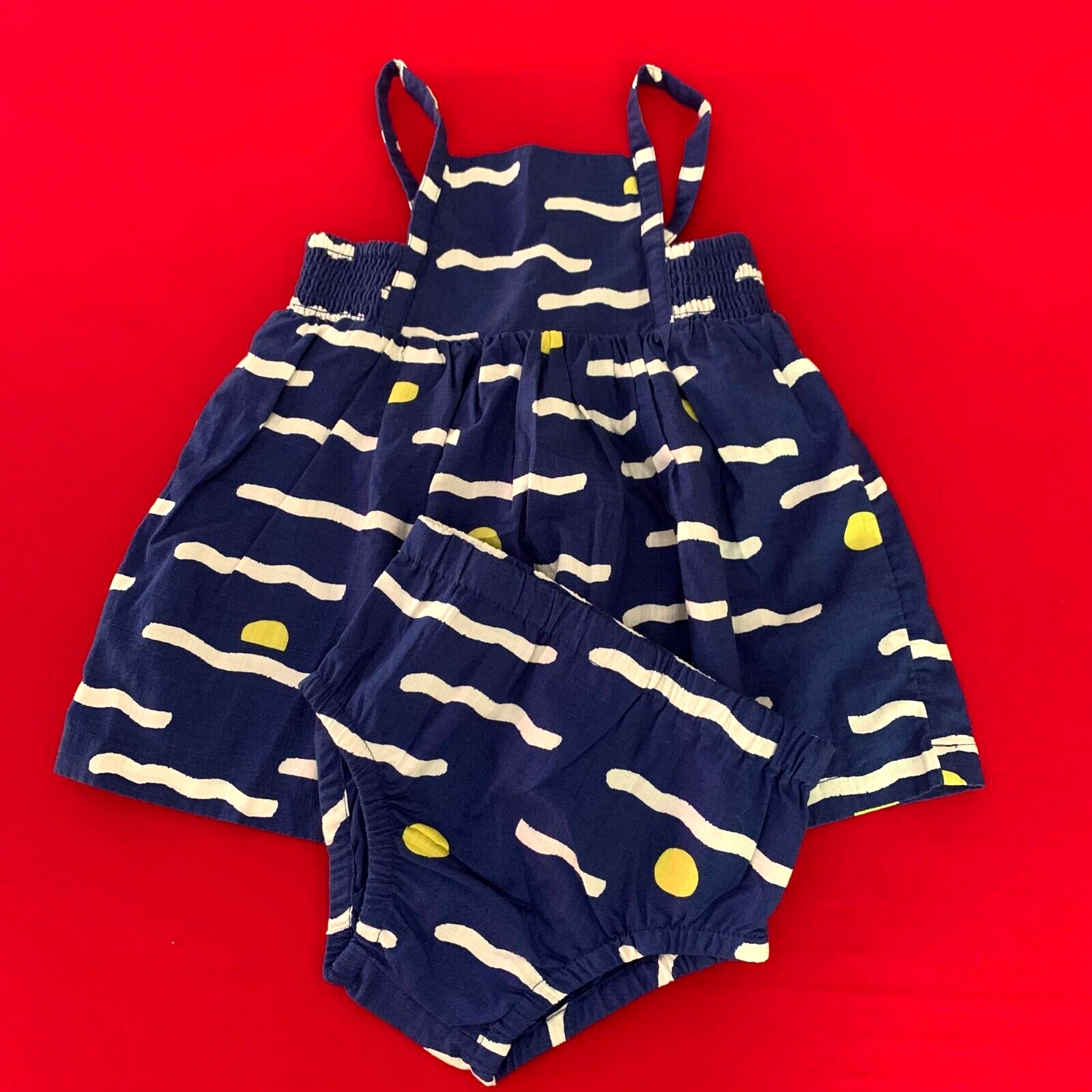 Hanna Andersson Cotton Poplin Dress & Bloomer Set. Size 18-24 Months, 80 cm