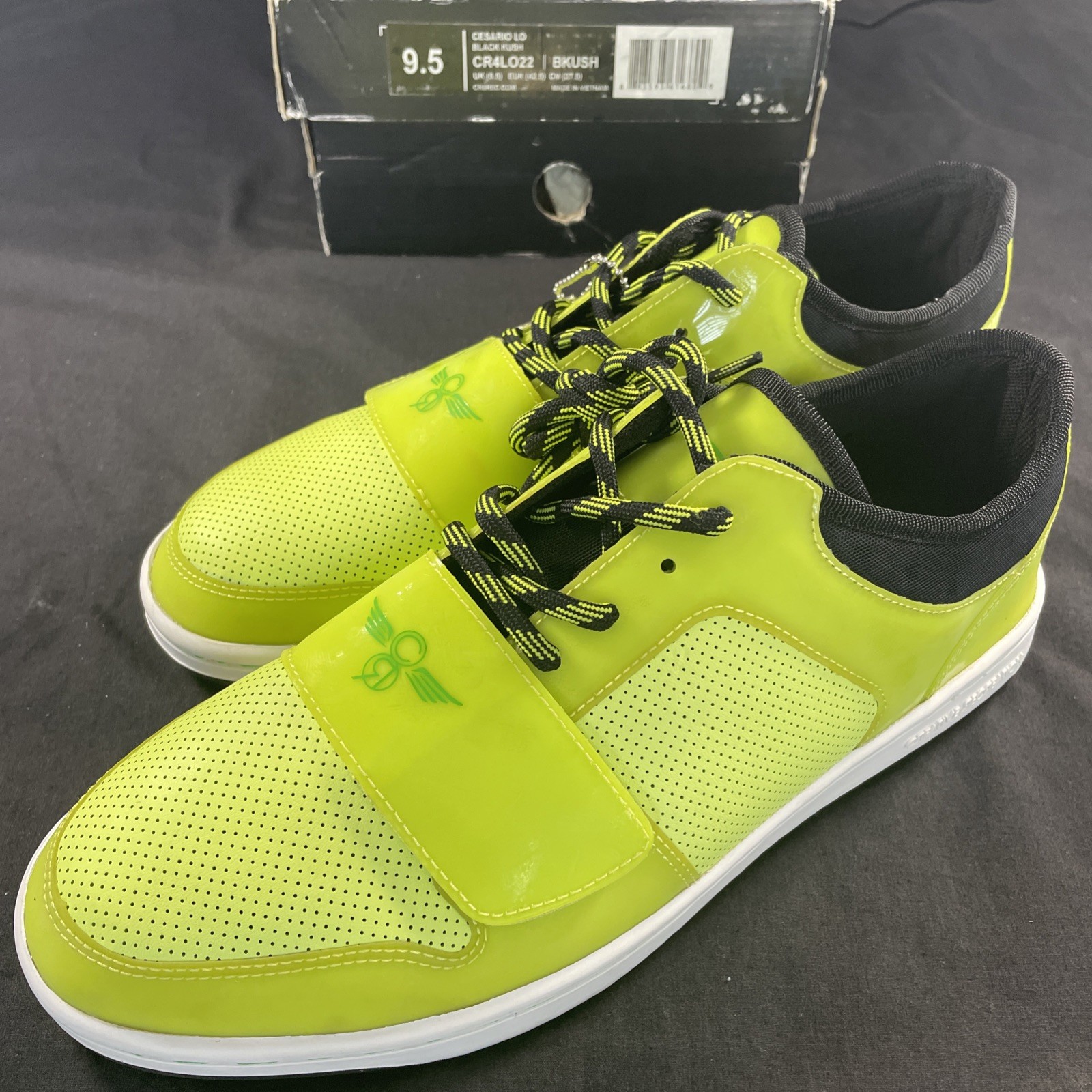 Creative Recreation Cesario Lo Men’s Size 9.5 Neon Green Yellow Shoe Black Kush!