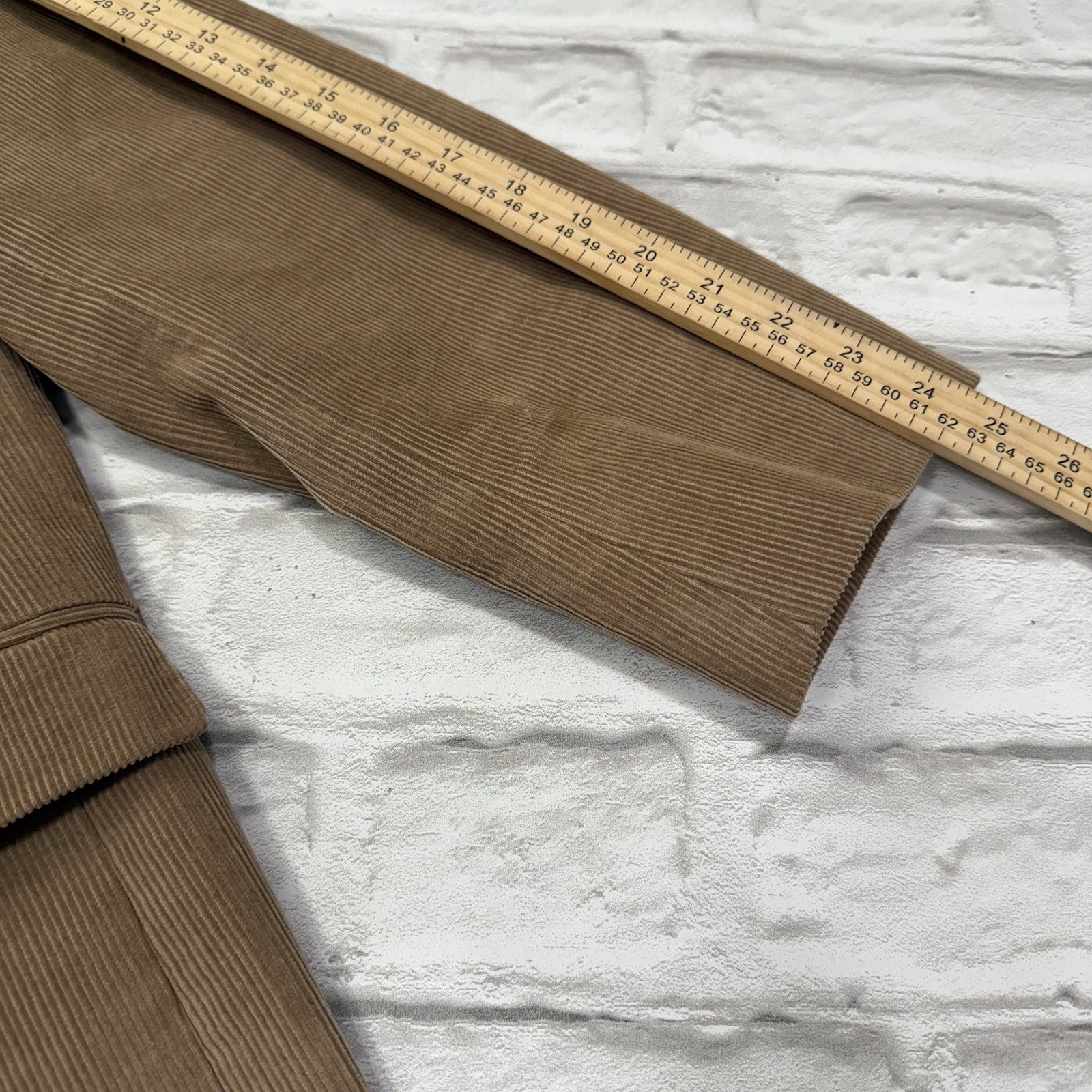 Vtg Chaps Corduroy Blazer Sport Coat 46R Elbow Patches Sport Coat Tan Suit Jacke