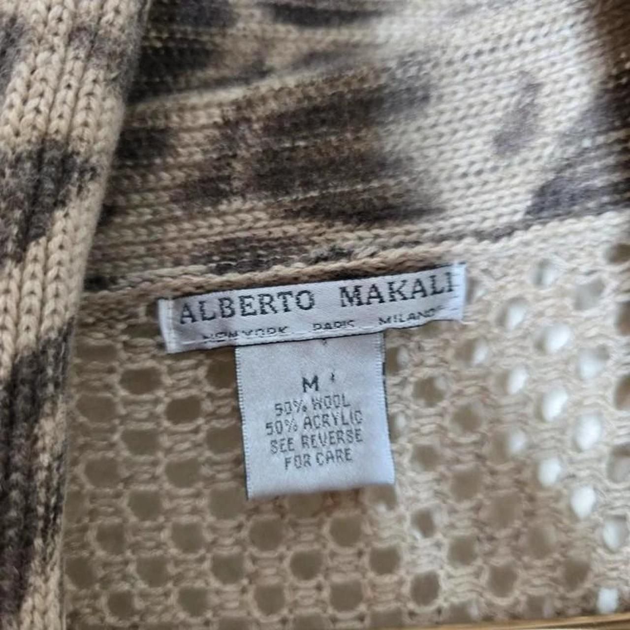 Alberto Makali Mixed Print Wool Blend Open Front Cardigan