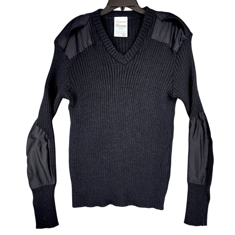 Vtg Blauer Genuine Commando Sweater XXXL 3XL Men Black Military Police Wool USA