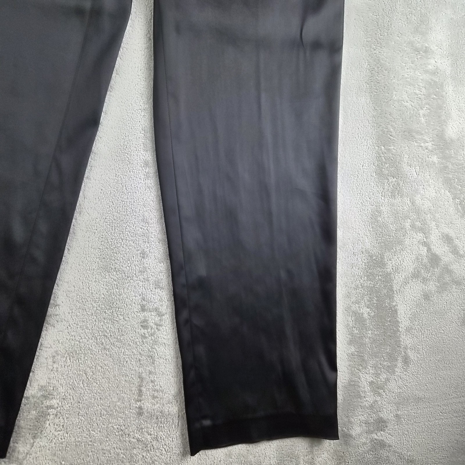 Vintage Rafaella Pants Womens 8 Black Satin Straight Wide Leg Trouser Dressy
