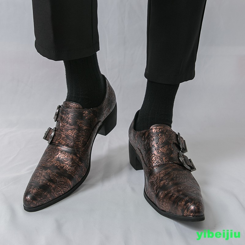Mens Patent Leather Double Monk Strap Party Pointy Toe Shoes Business Oxford New