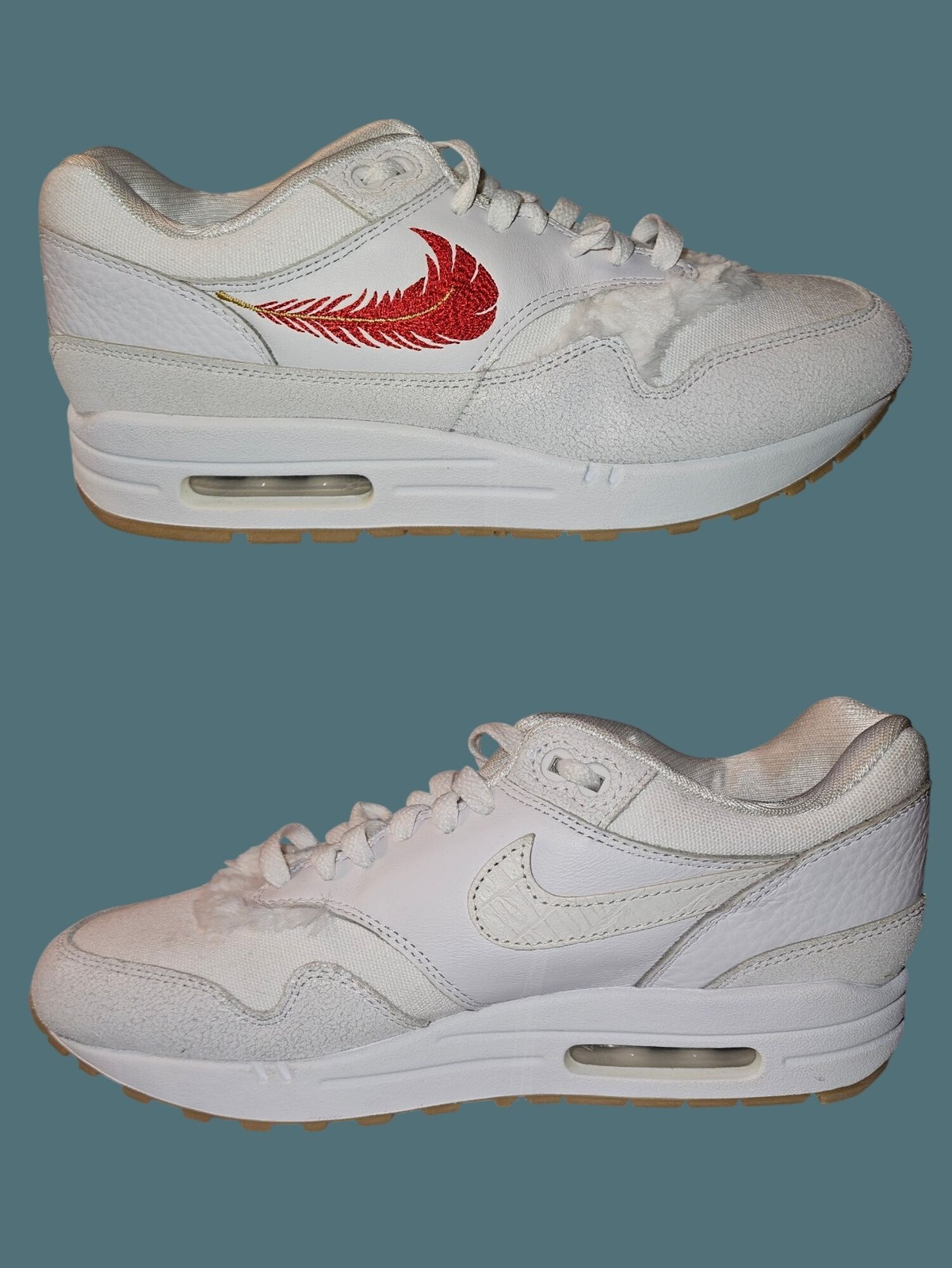 Nike Air Max 1 “The Bay” White/University Red/Gum Sneakers Men 7.5 Women 9