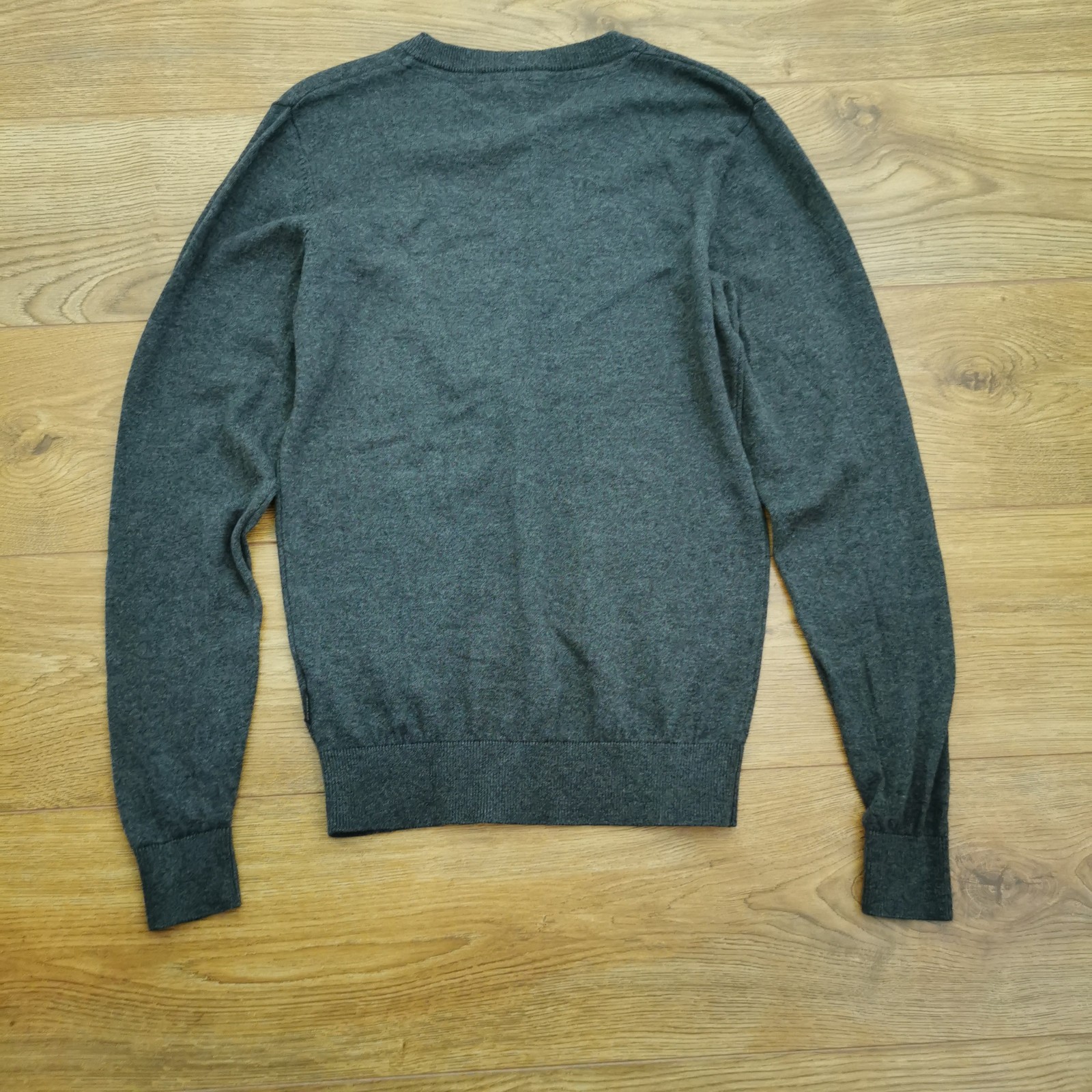 Musto Jumper Mens S Small Grey V Neck Cotton Nylon Merino Wool Yachting