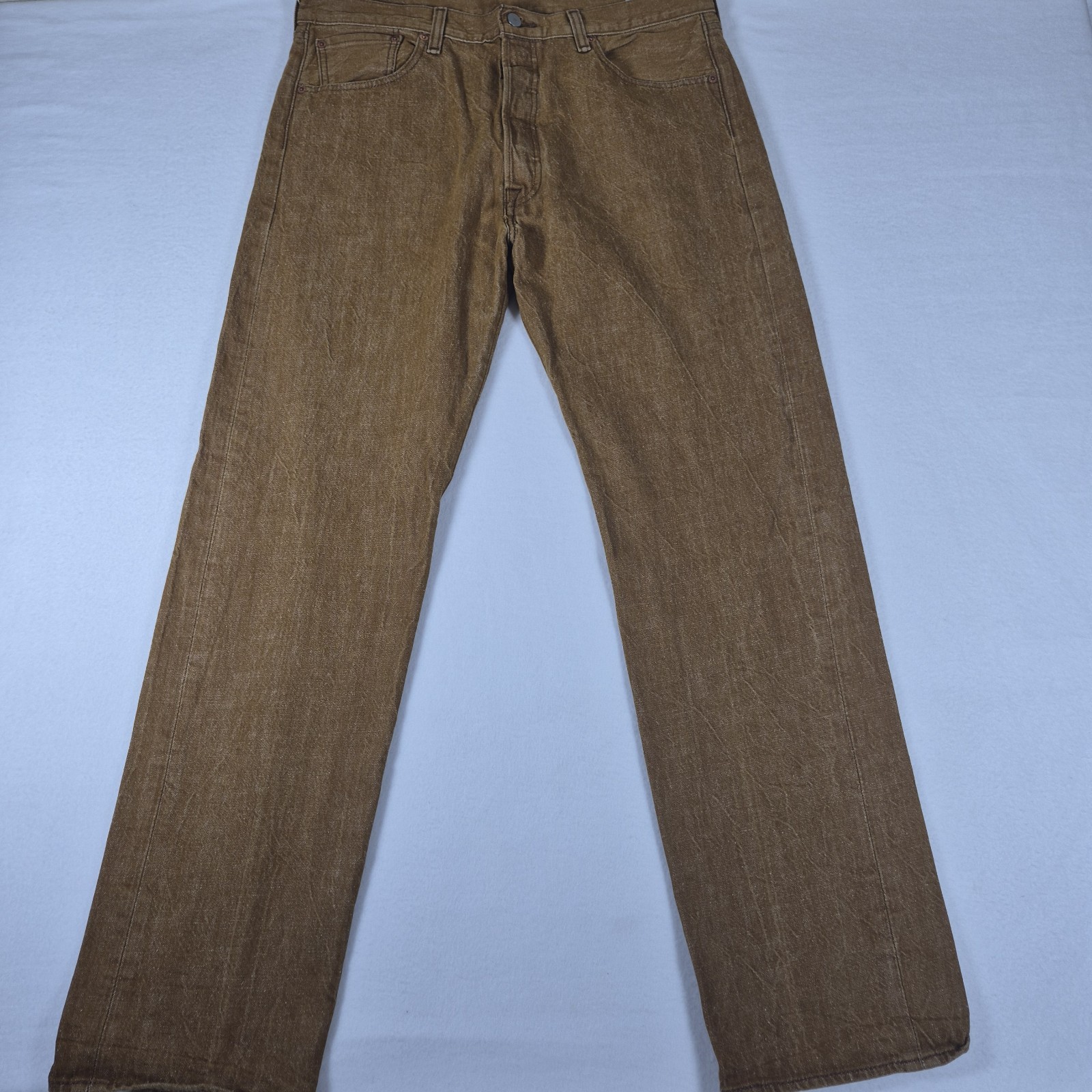 Levi’s 501 Brown Jeans Men’s 36×34 Original Fit Button Fly White Oak Cone Denim