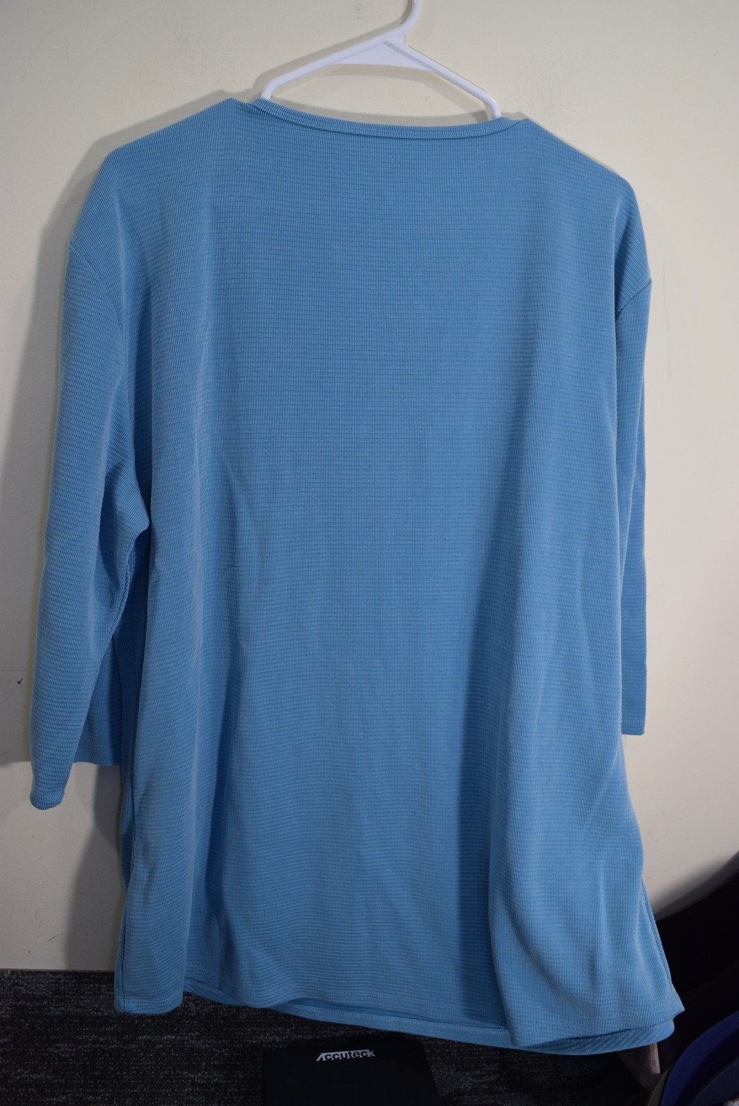 Seg’Ments Textured Knit 3/4 Sleeve V-Neck Shirt WOMENS XXL Tencel CANADA MADE