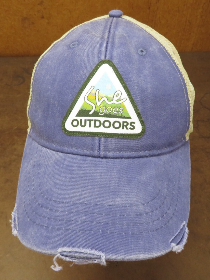 NWT She Goes Outdoors hiking backpacking travel snapback hat trucker cap