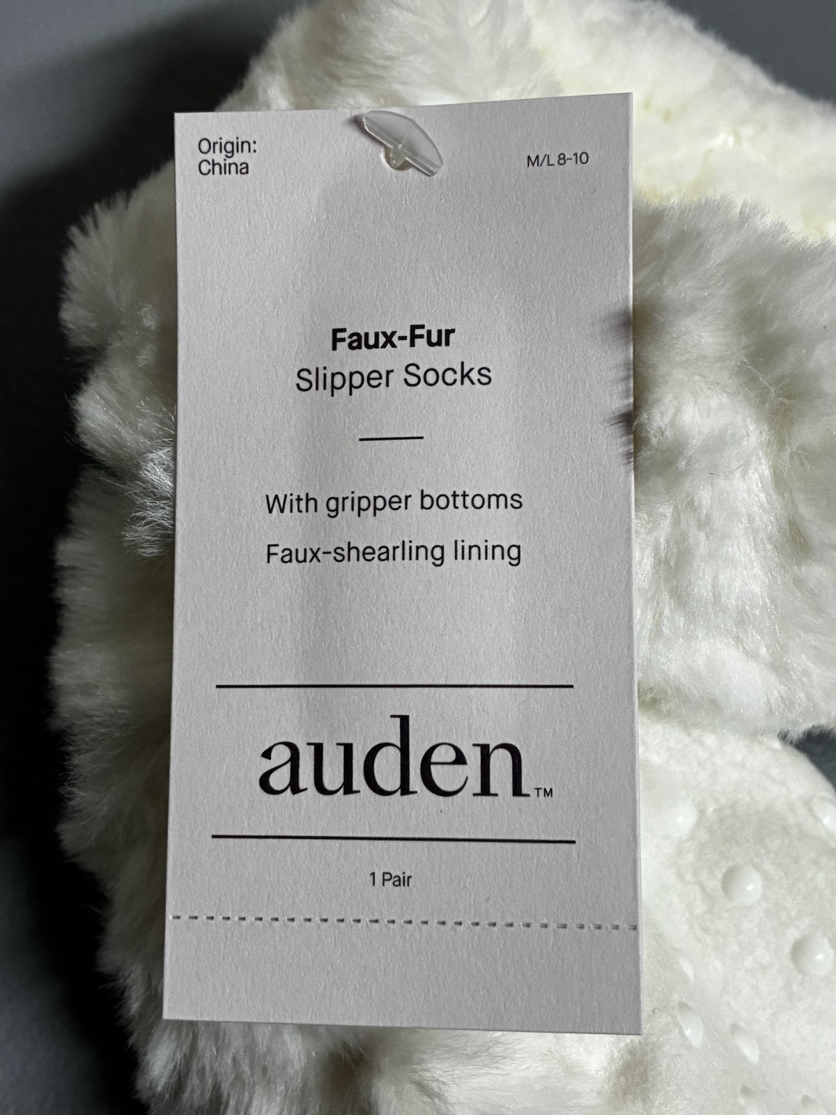 3 pack Auden Faux Fur Slipper Socks Women Gripper Bottoms