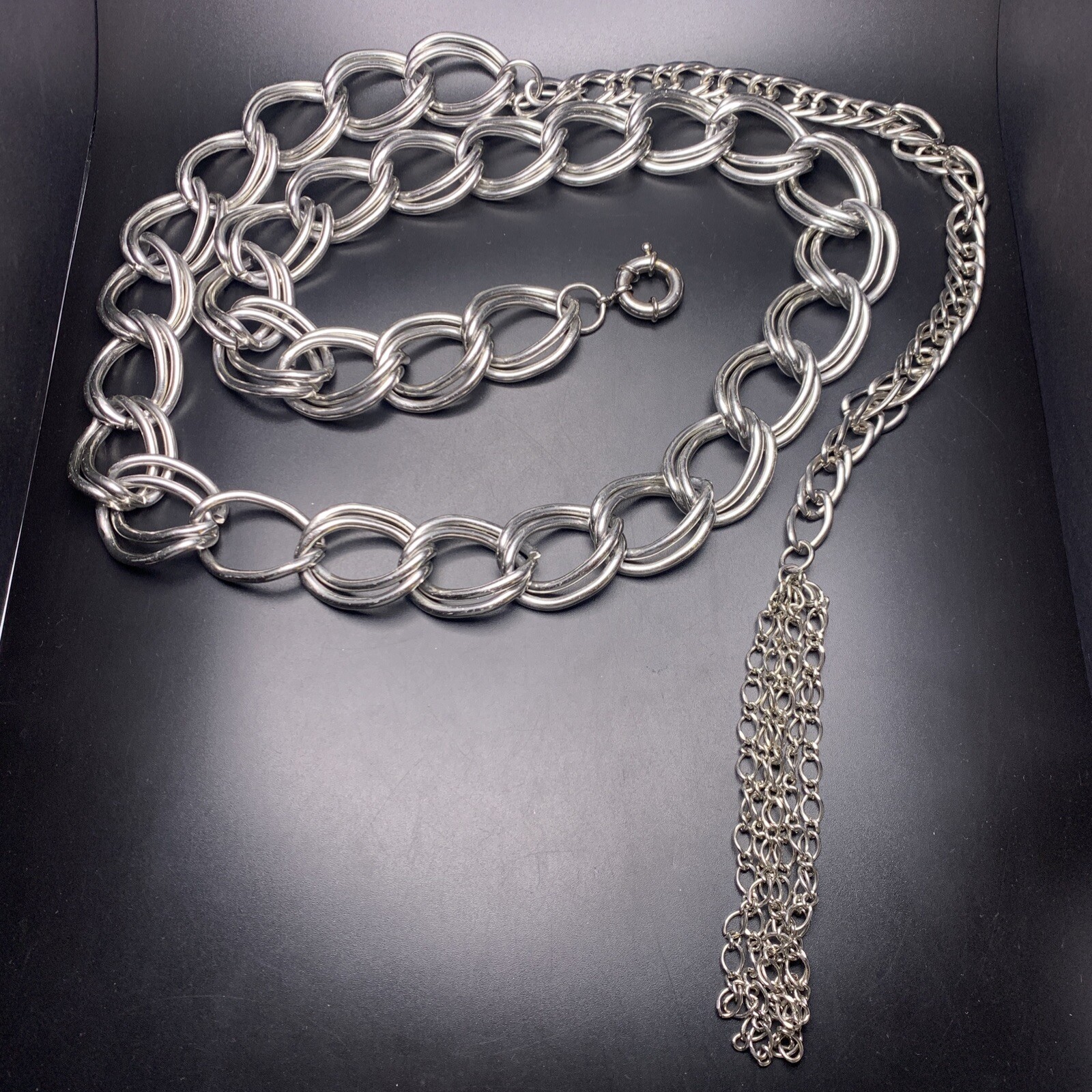 Chunky Link Belt Silver Tone 37 38 39 40 41 42 43 44 45 46 47 48 Vintage