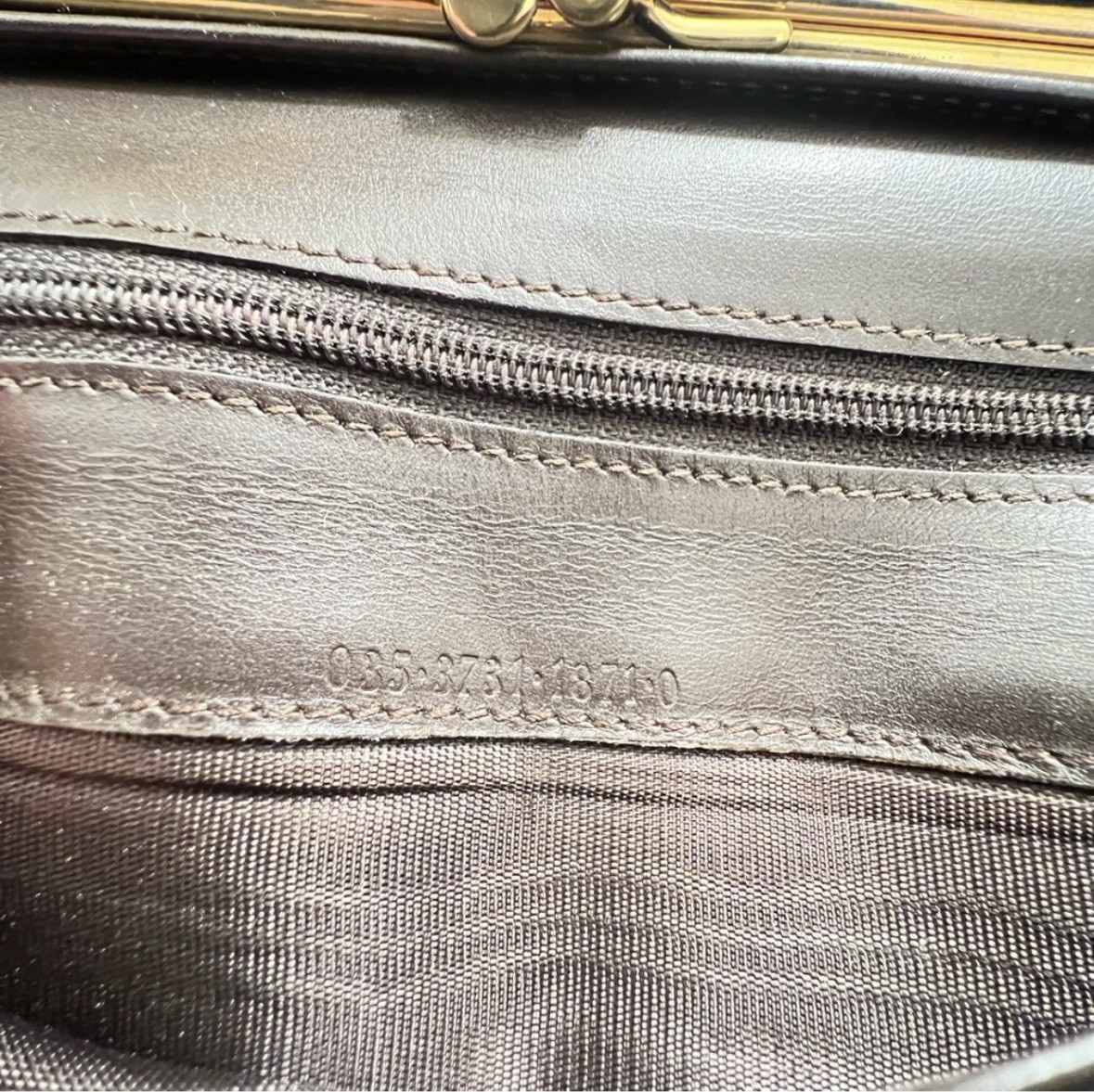 GUCCI Horsebit Long Wallet Clutch Tainted Indigo/Brown Leather Gold Hardware
