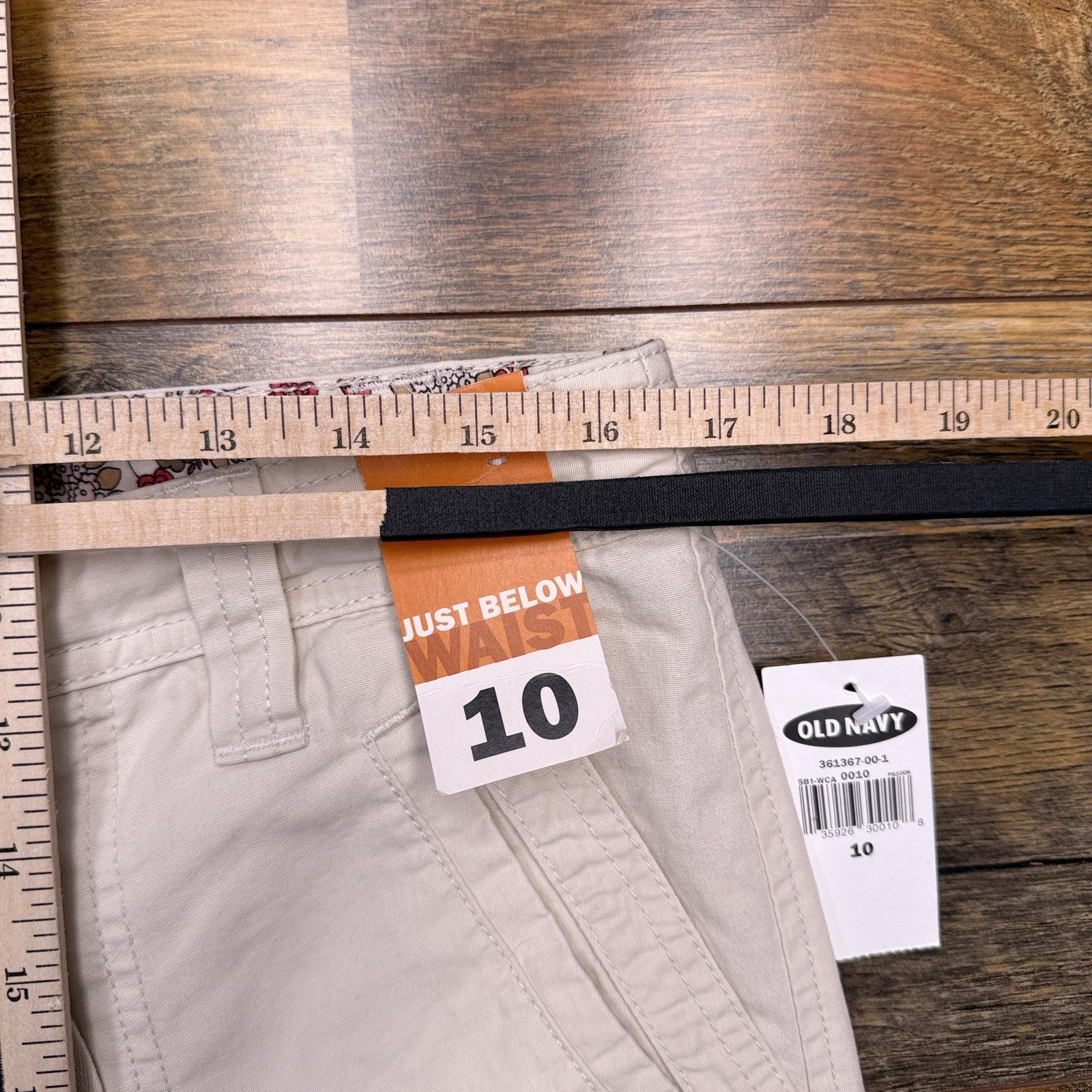 Old Navy Capri Pants Womens 10 Beige Just Below Waist Roll Tab 2006 New