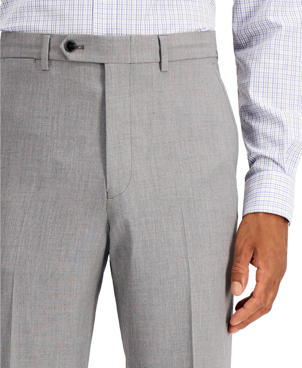 Nautica Mens Modern Fit 2 Piece Suit 46 R / 40 Waist Light Grey Solid Stretch
