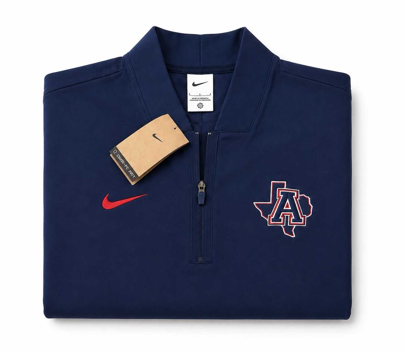 Nike Dri-FIT Quarter Zip Short Sleeve Pullover Men’s Size Large Navy Texas EUC
