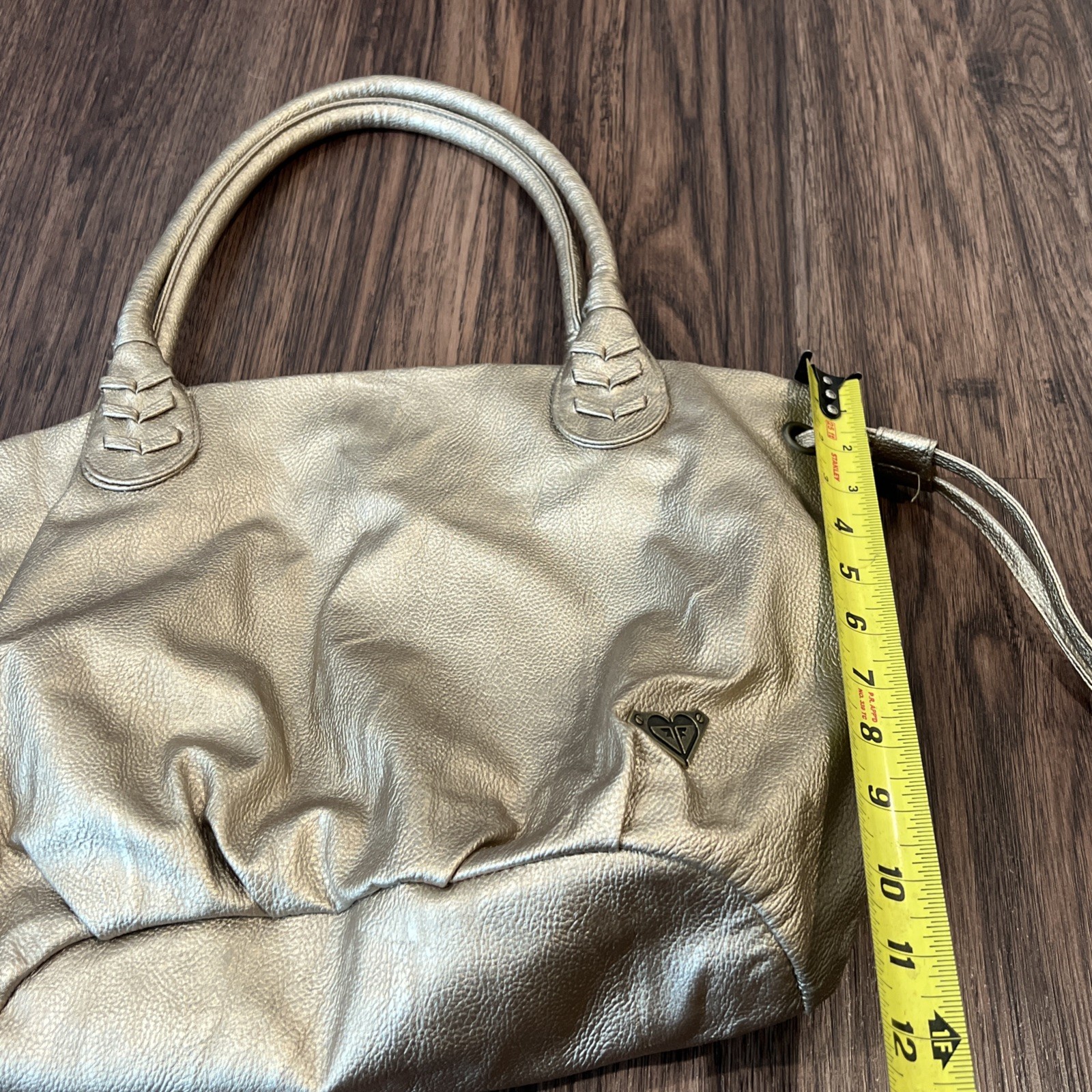 Roxy Handbag Handbag Purse Polyurethane 100% In Gold Snap