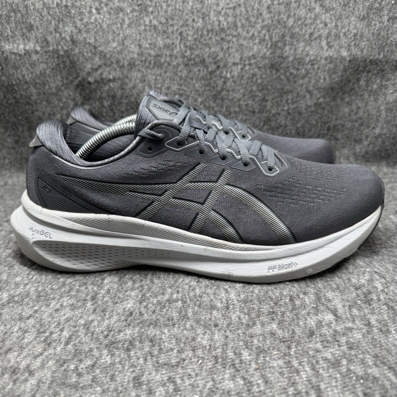 ASICS Gel Kayano 30 Mens 11 Wide Gray Black FF Blast PureGEL 1011B685 Run
