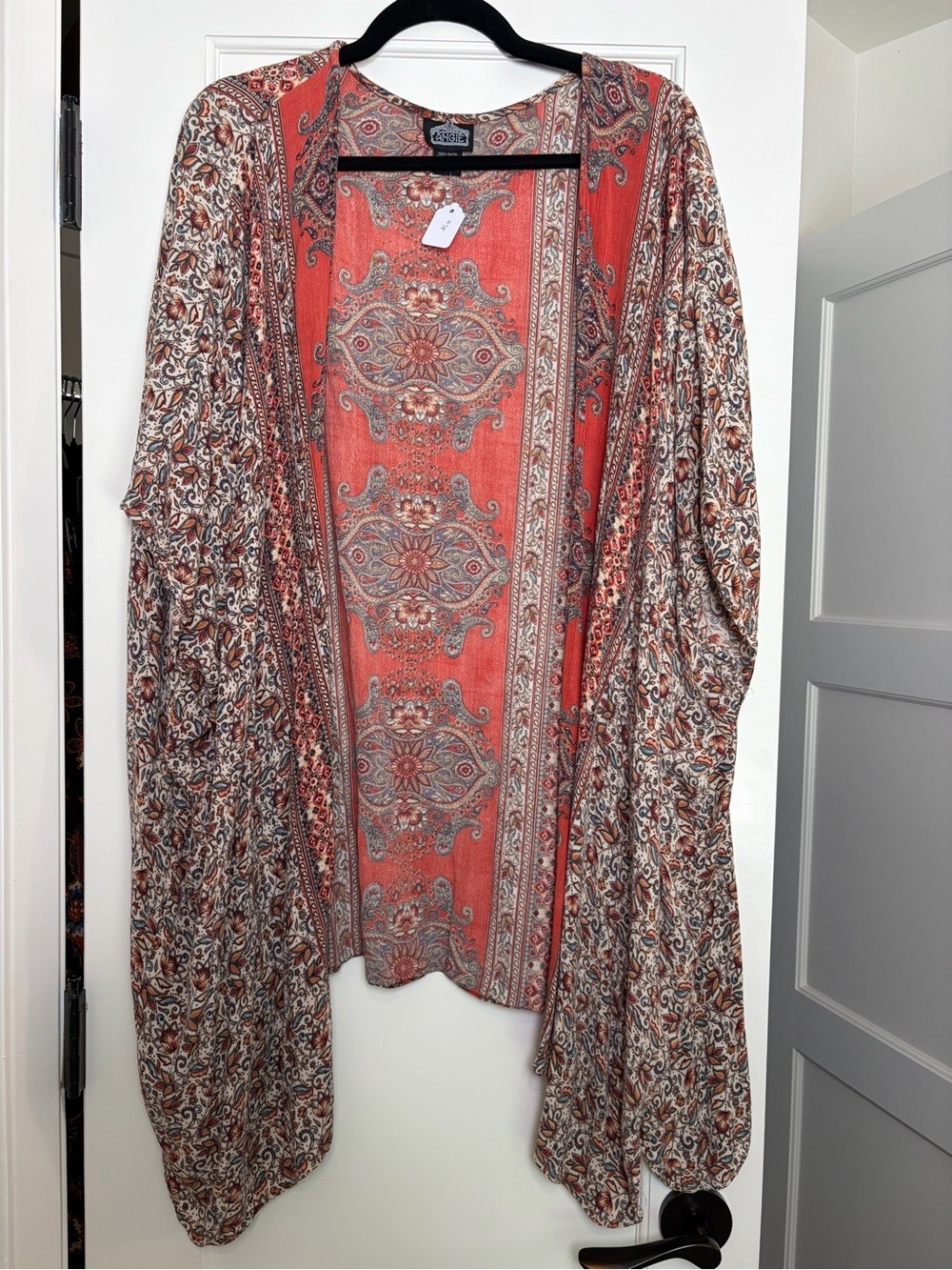 Angie Floral Paisley Bohemian Kimono (Small)