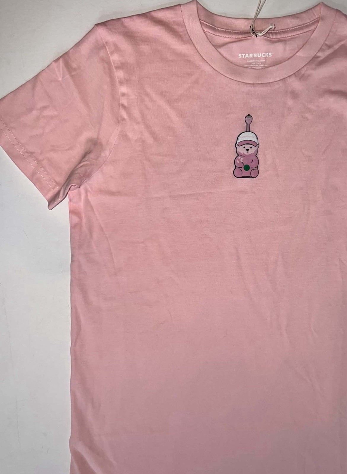 Starbucks Pink Bear Barista T-Shirt Logo Limited Edition Top NWT