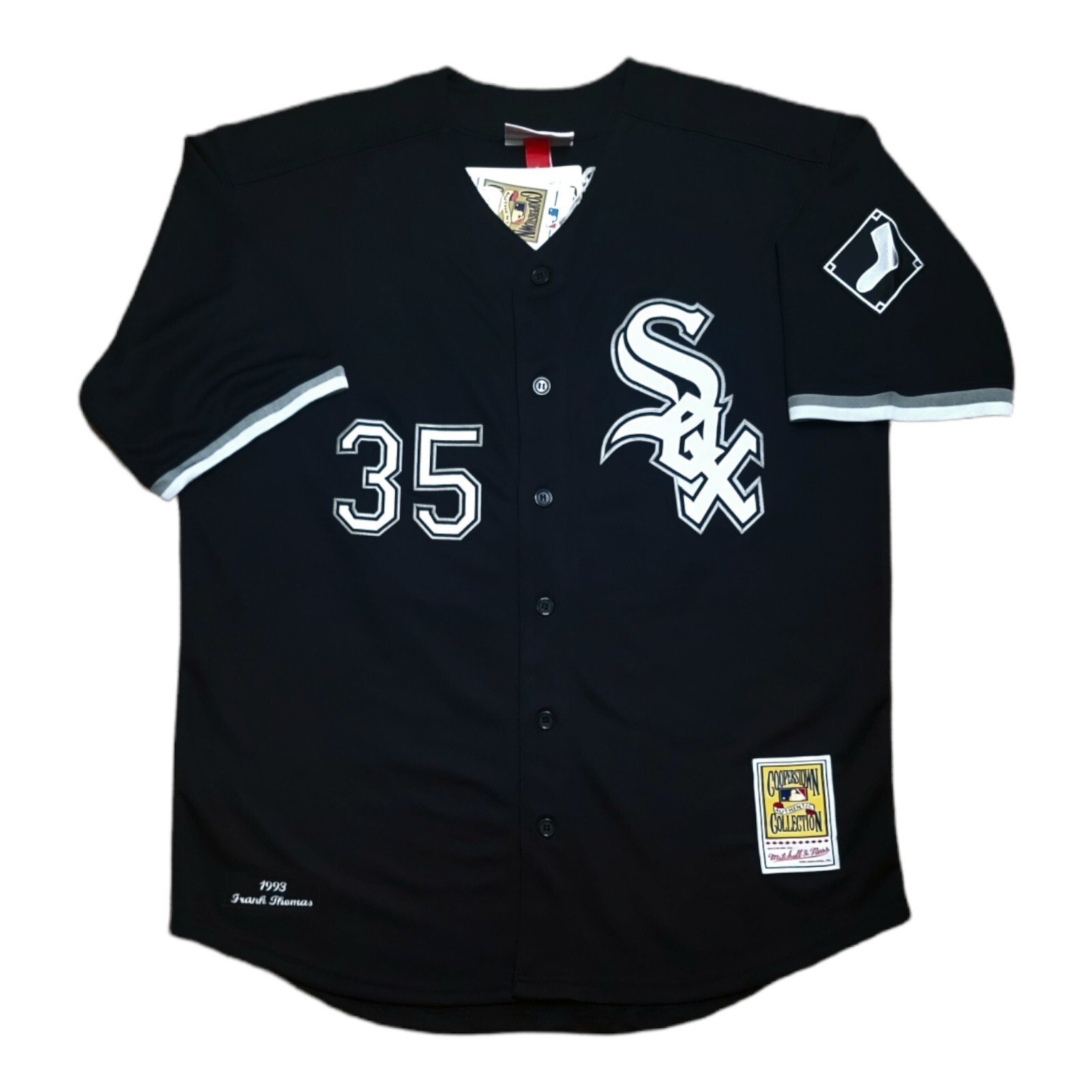 Frank Thomas Chicago White Sox 1993 Men’s Black Button-Up Baseball Jersey