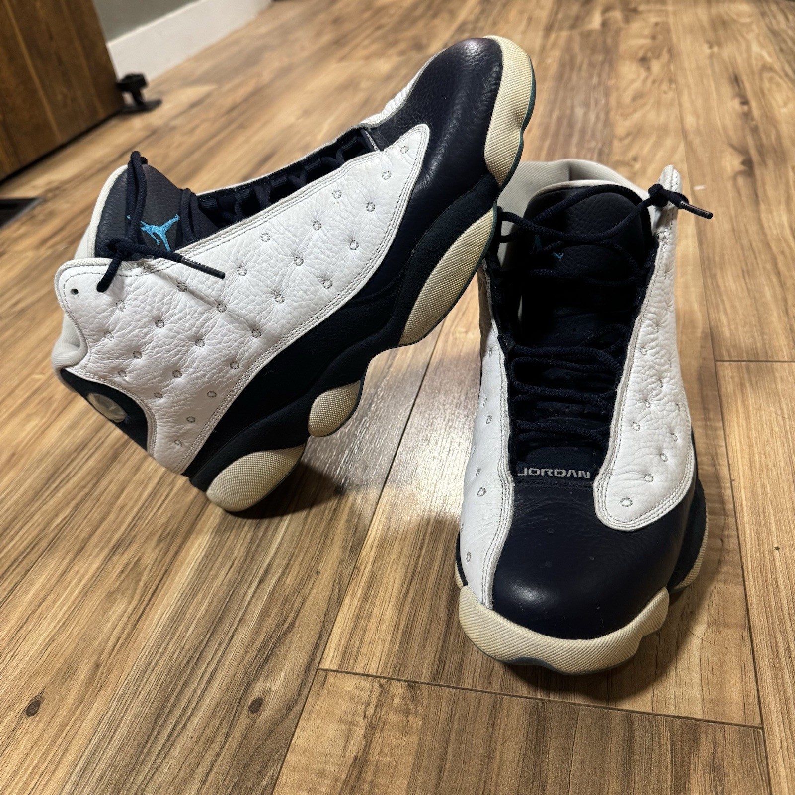 Air Jordan 13 Obsidian Retro Powder Blue & White Sneakers Size 11 414571-144