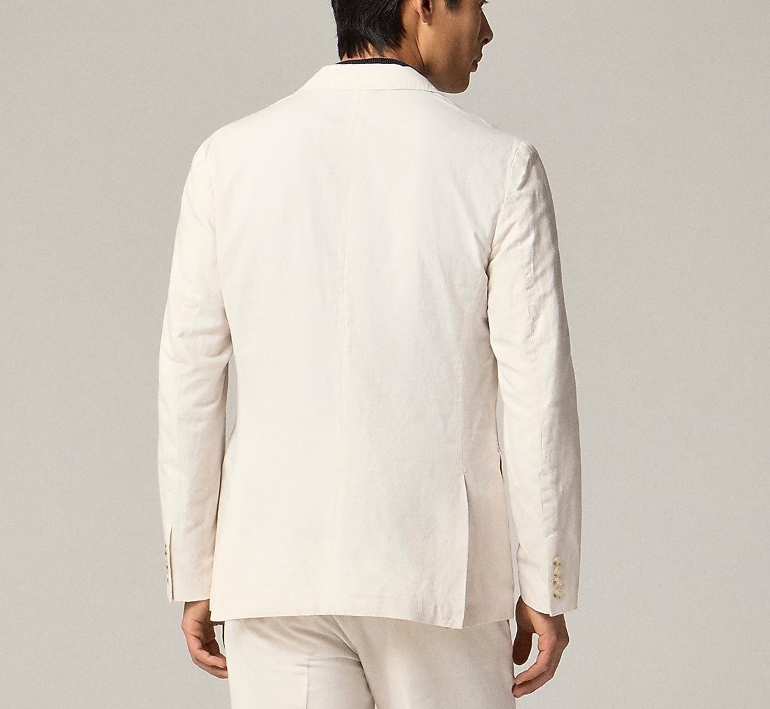 JCREW blazer Ludlow ivory cotton linen 42 off-white unlined suit jacket slim 42R