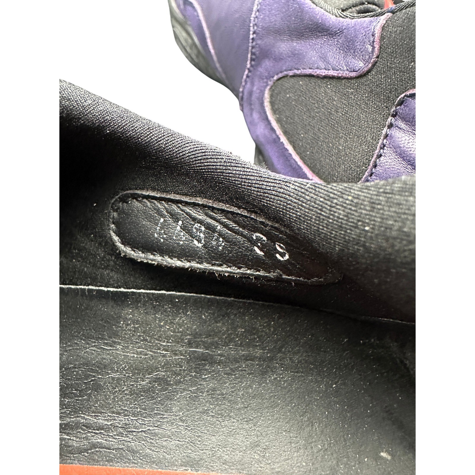 Vintage 2002 Prada Linea Rossa Purple Leather Sneakers Toggle Lace Womens 39 KC