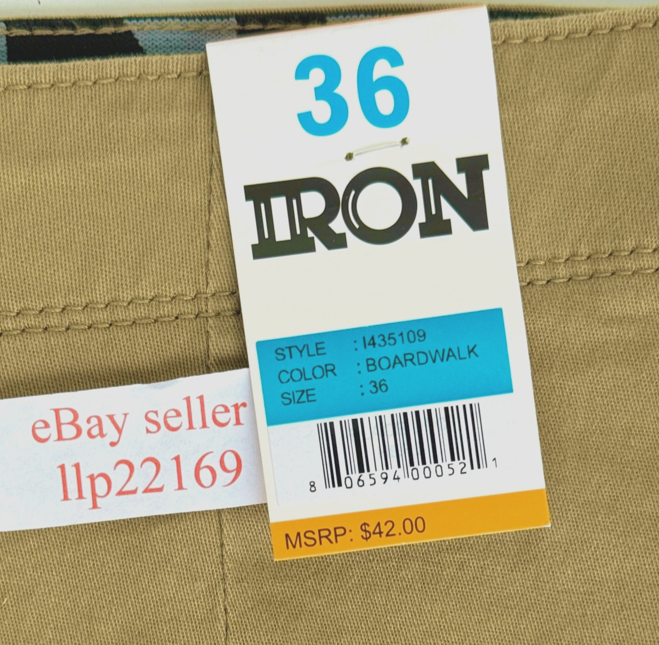 IRON CO Men’s Stretch Shorts (SIZE 36) Flex Waist Flat Front BOARDWALK New Tag!