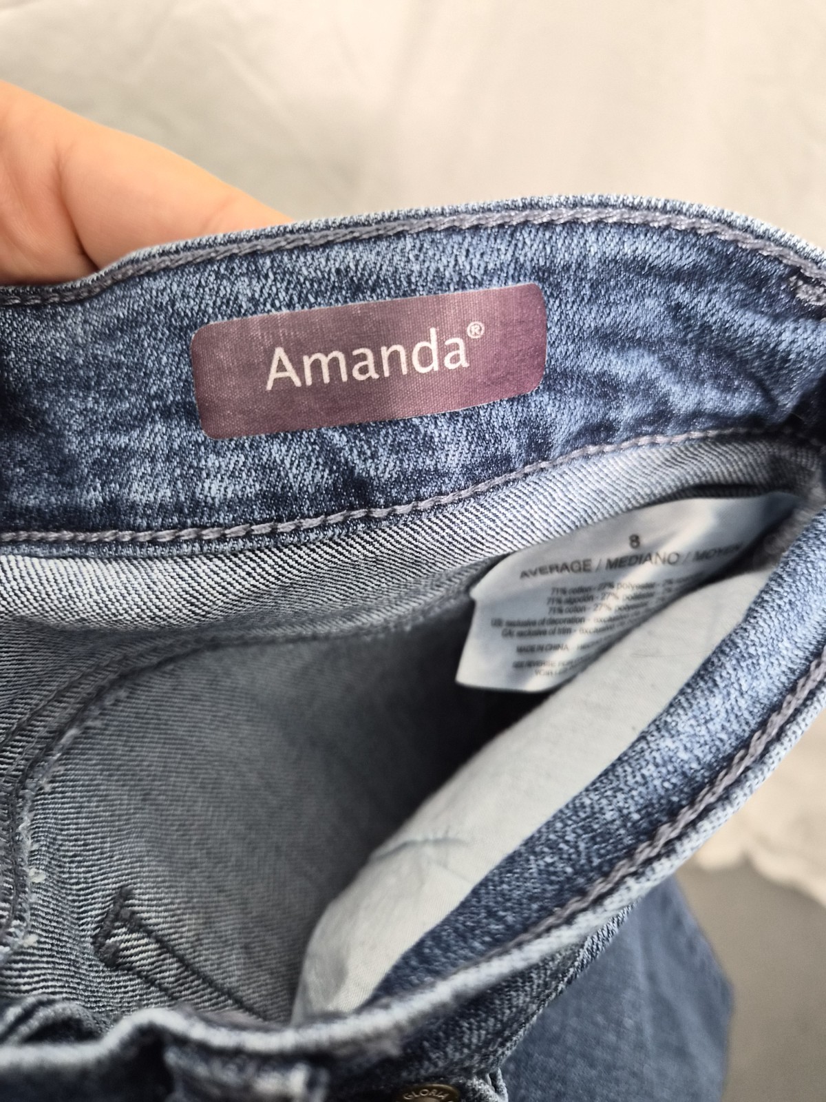 Gloria Vanderbilt Amanda Jeans Womens 8 Dark Wash Stretch Denim Pants