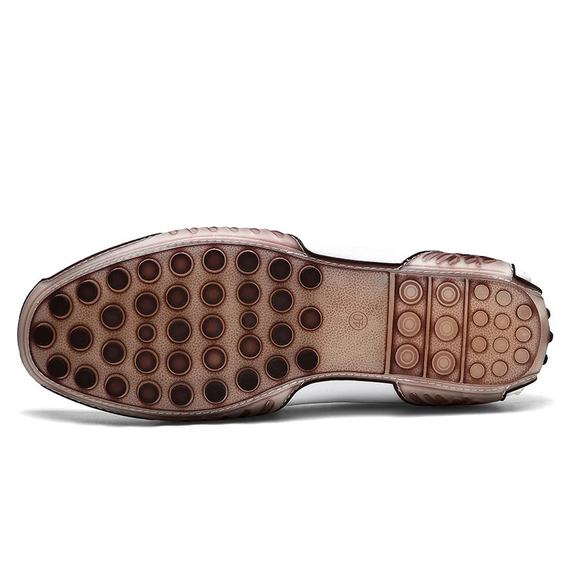 Mens Casual Leather Shoes Cowhide Loafers Genuine Leather Flats Driving Sneakers